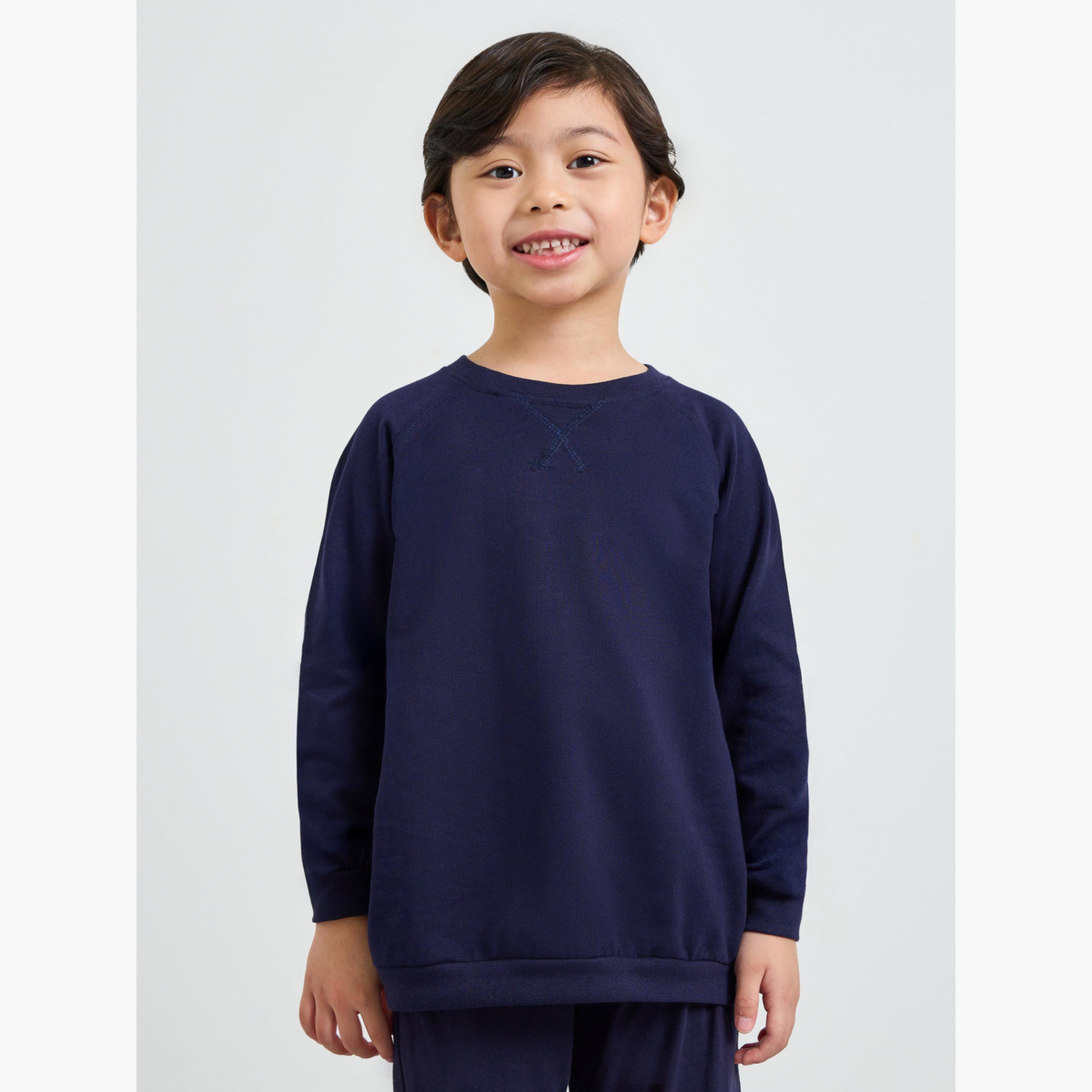Styli Kids Raglan Sleeve Cotton Regular Fit Sweatshirt-boys-clothing-sweatshirts-image-1