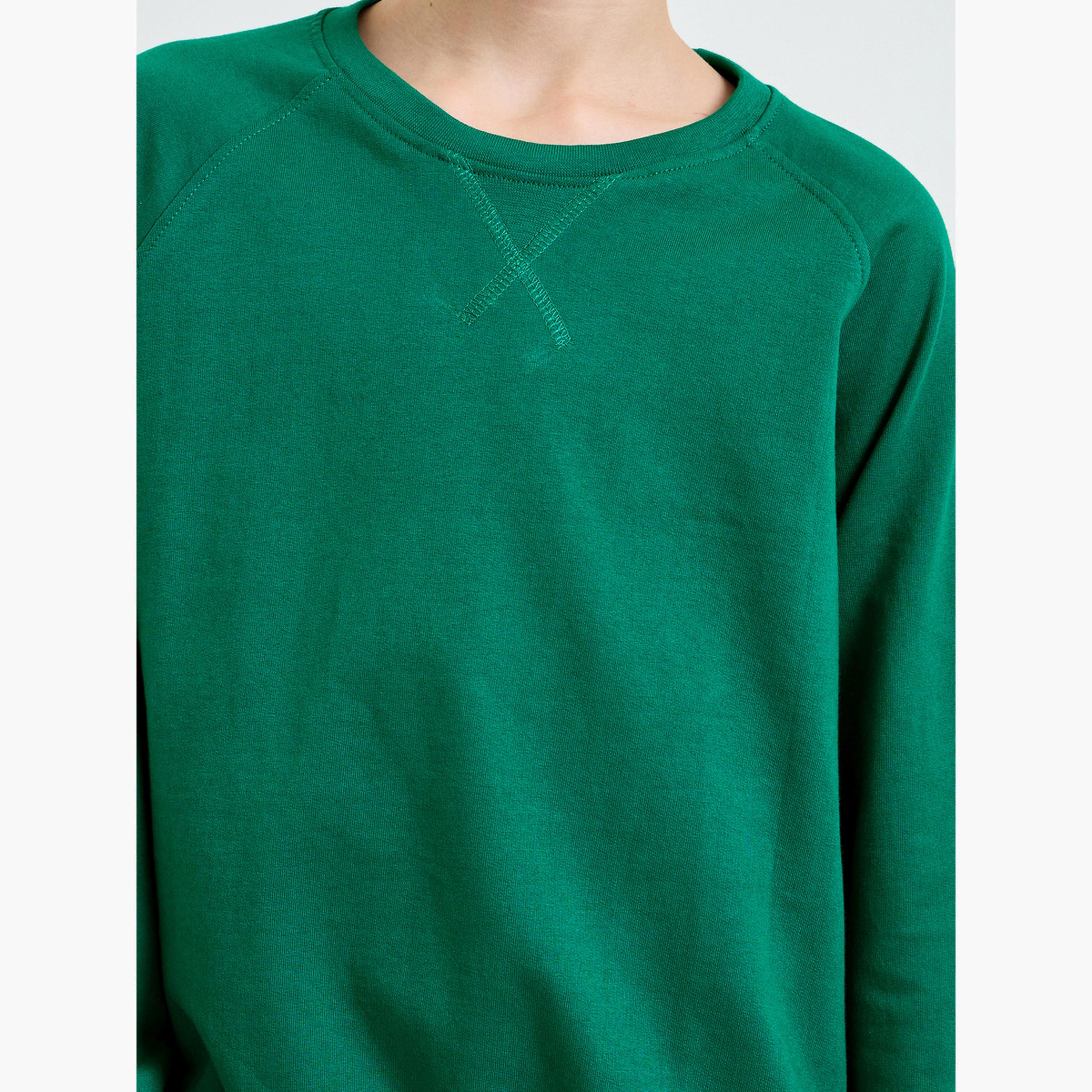ستايلي - سويت شيرت قطني للجنسين بأكمام راغلان وقصة عادية-boys-clothing-sweatshirts-image-5