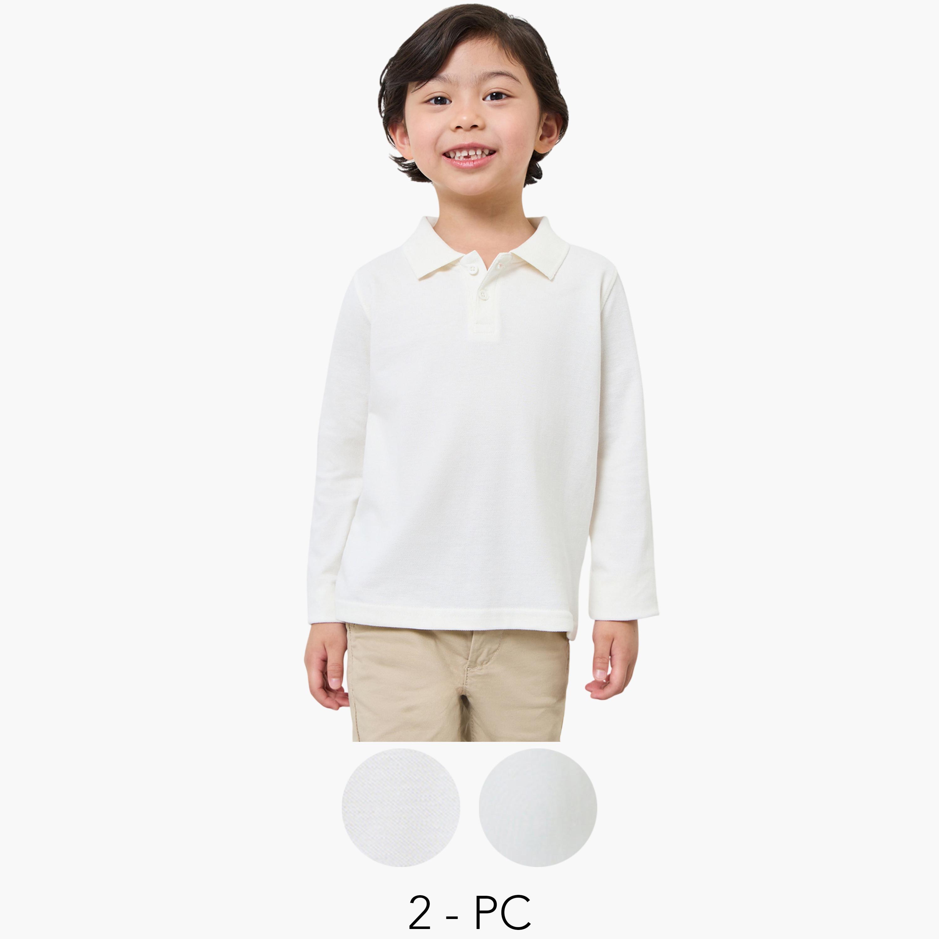 Styli Kids Pack of 2 - Cotton Long Sleeves Polo T-Shirt-boys-clothing-tshirtsandpolos-image-1