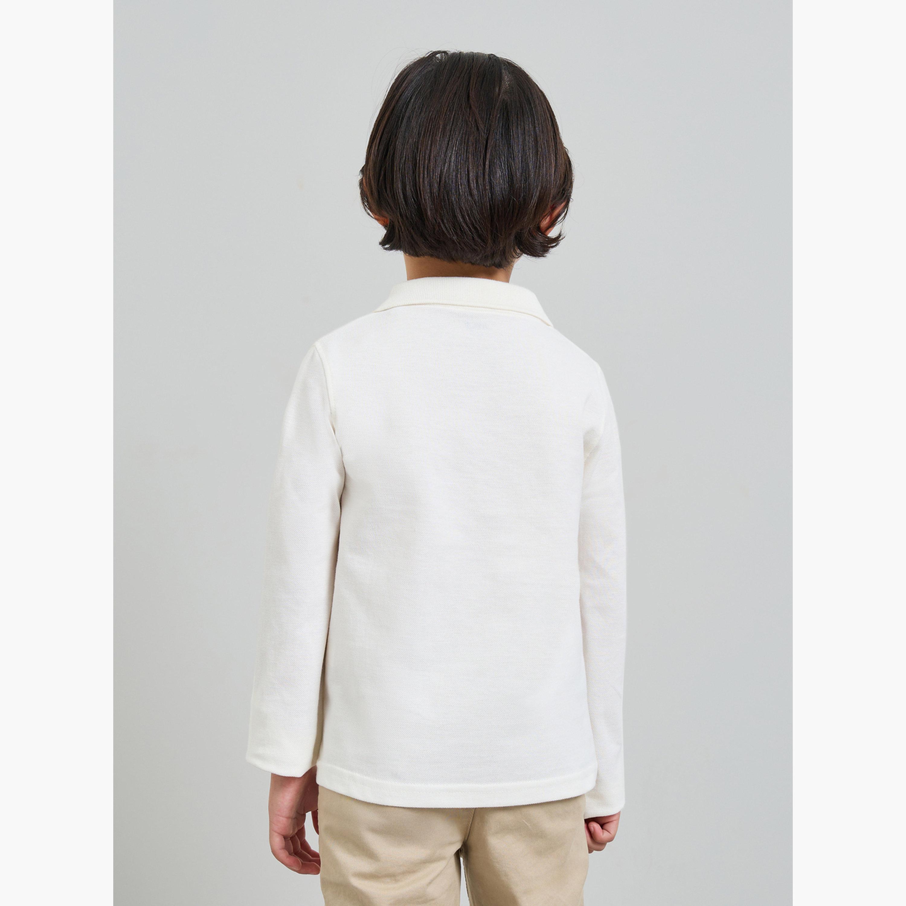 عبوة من قطعتين تيشيرت بولو سادة بأكمام طويلة للأطفال-boys-clothing-tshirtsandpolos-image-5