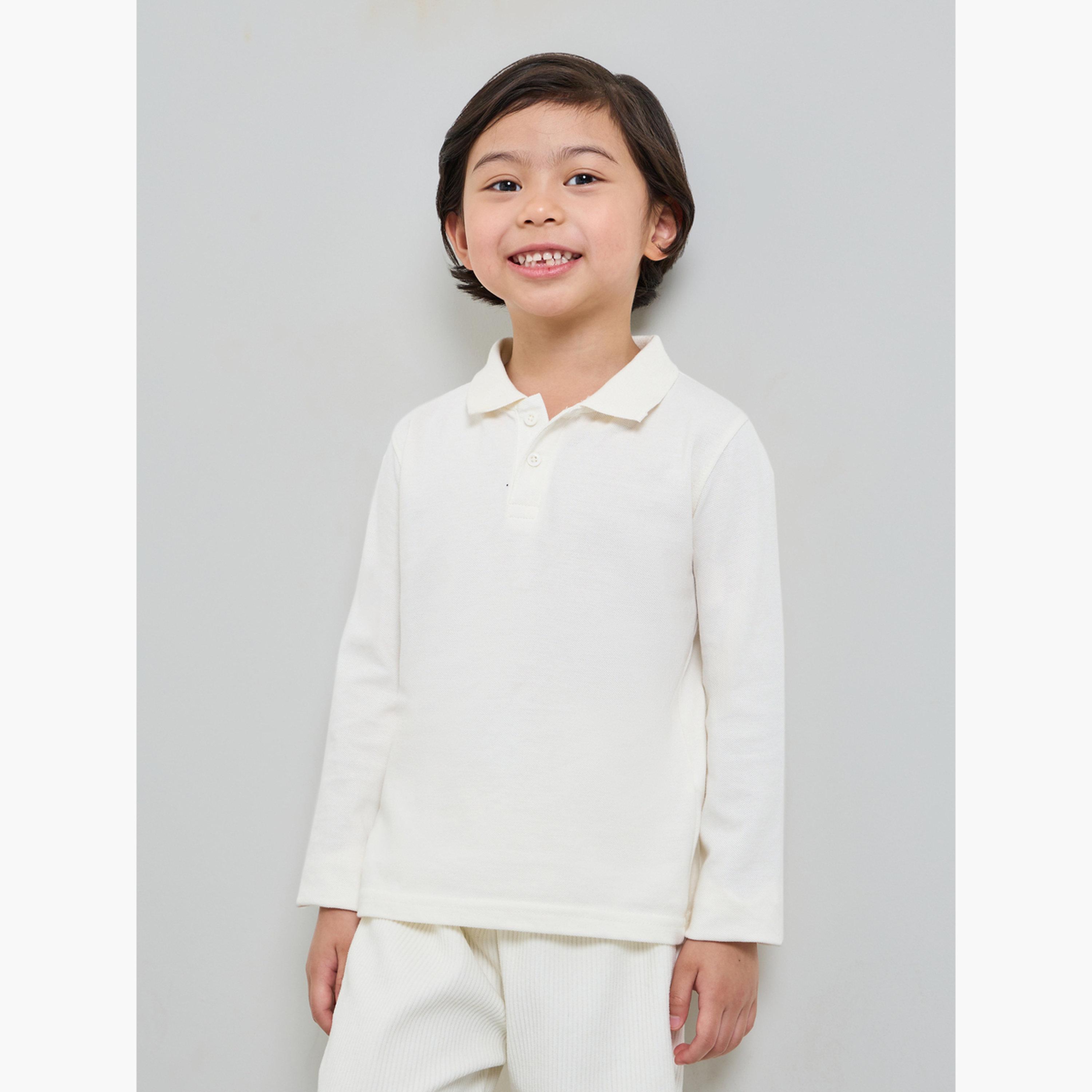 عبوة من قطعتين تيشيرت بولو قطن بأكمام طويلة للأطفال-boys-clothing-tshirtsandpolos-image-2