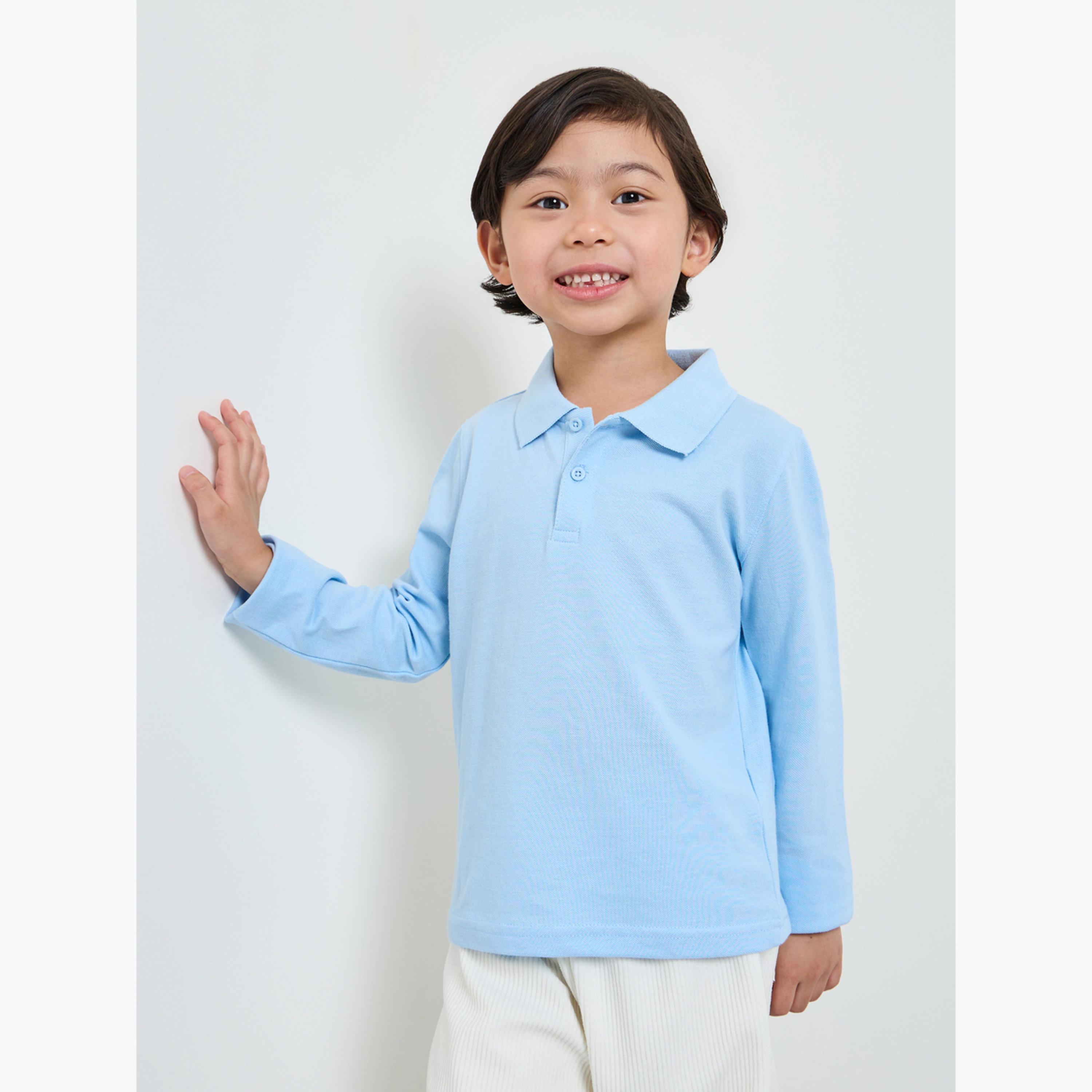 Styli Kids Pack of 2 - Cotton Long Sleeves Polo T-Shirt-boys-clothing-tshirtsandpolos-image-2