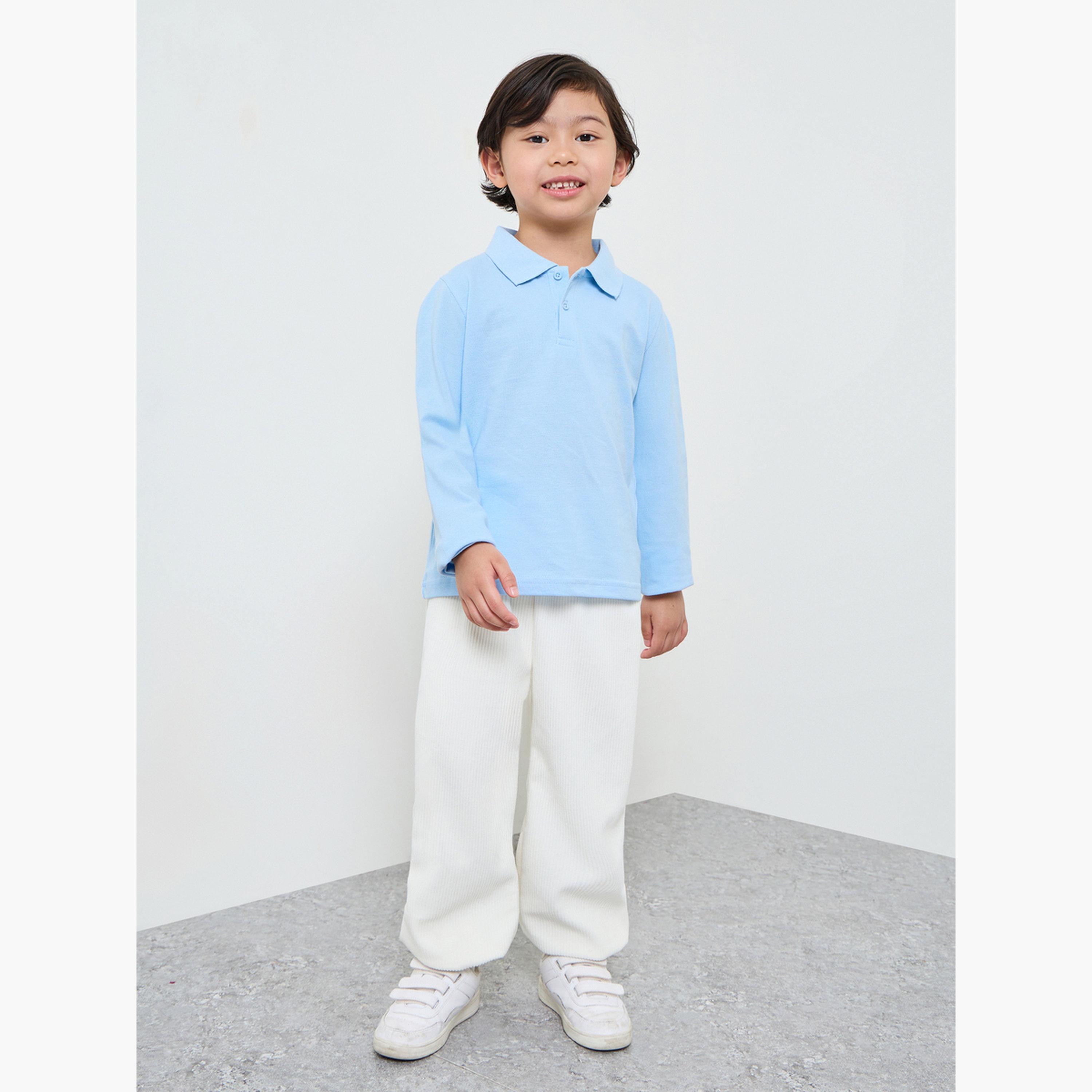 عبوة من قطعتين تيشيرت بولو قطن بأكمام طويلة للأطفال-boys-clothing-tshirtsandpolos-image-3