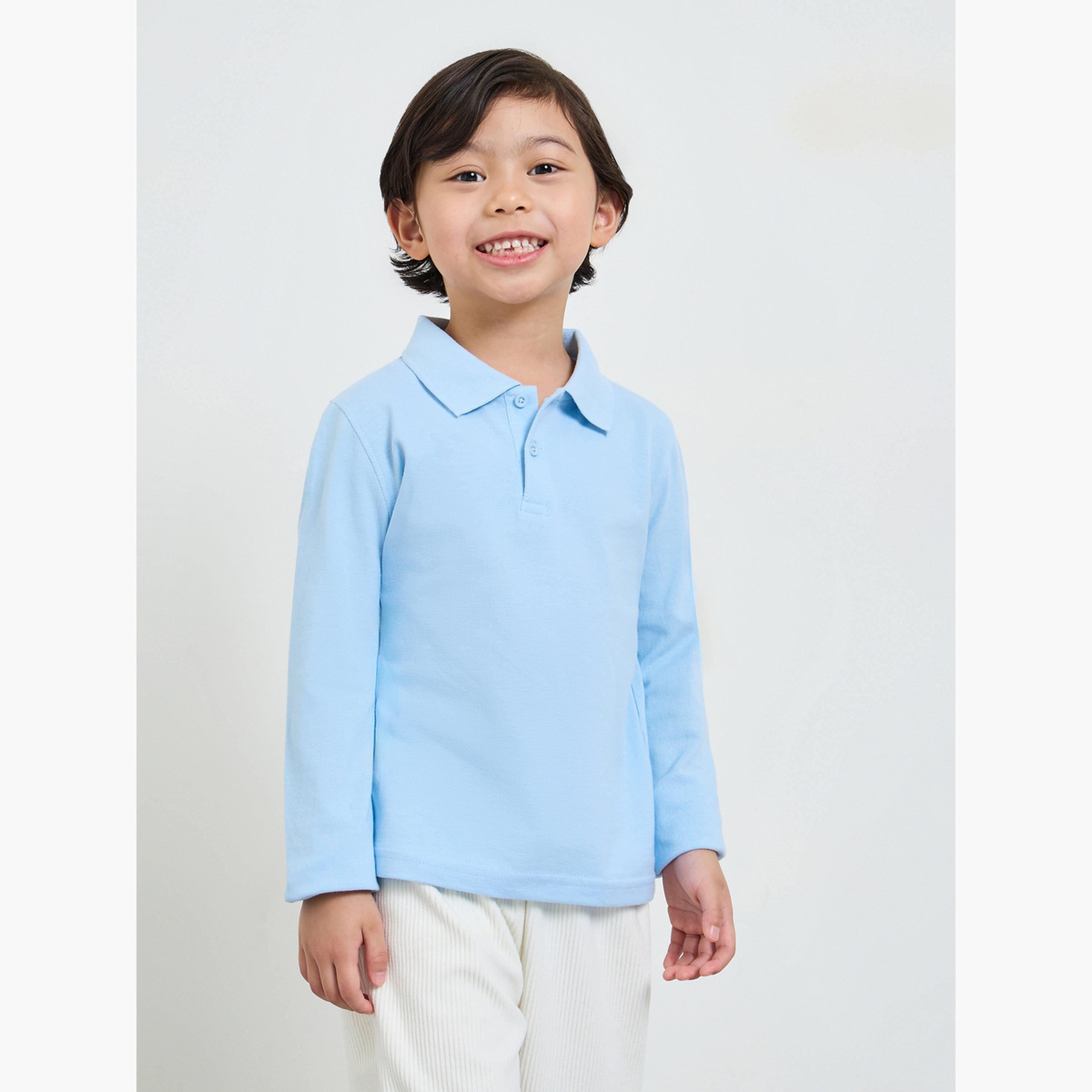 عبوة من قطعتين تيشيرت بولو قطن بأكمام طويلة للأطفال-boys-clothing-tshirtsandpolos-image-4