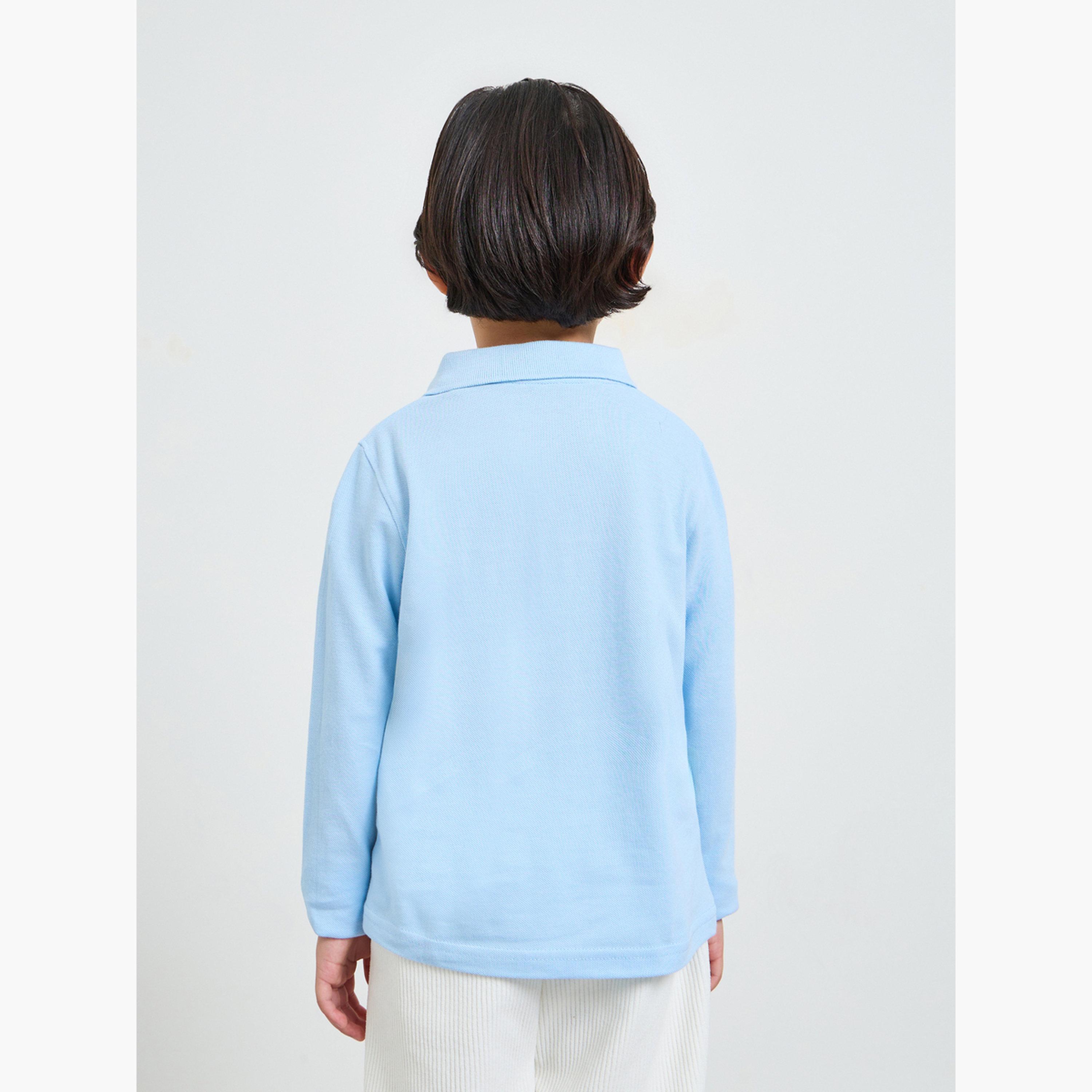 عبوة من قطعتين تيشيرت بولو قطن بأكمام طويلة للأطفال-boys-clothing-tshirtsandpolos-image-5