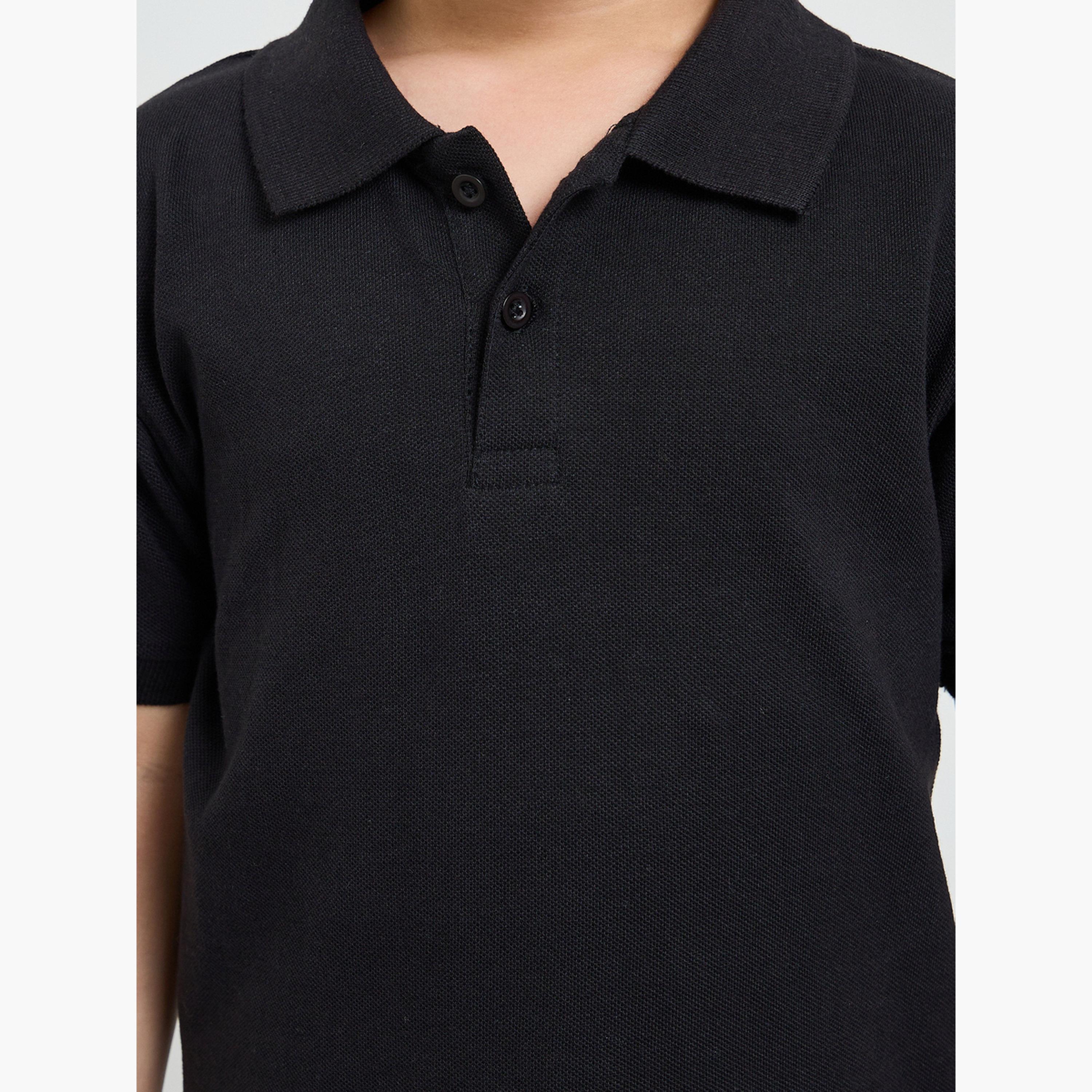 Styli Pack of 2 - Kids Unisex Solid Cotton Polo T-Shirt-boys-clothing-tshirtsandpolos-image-6