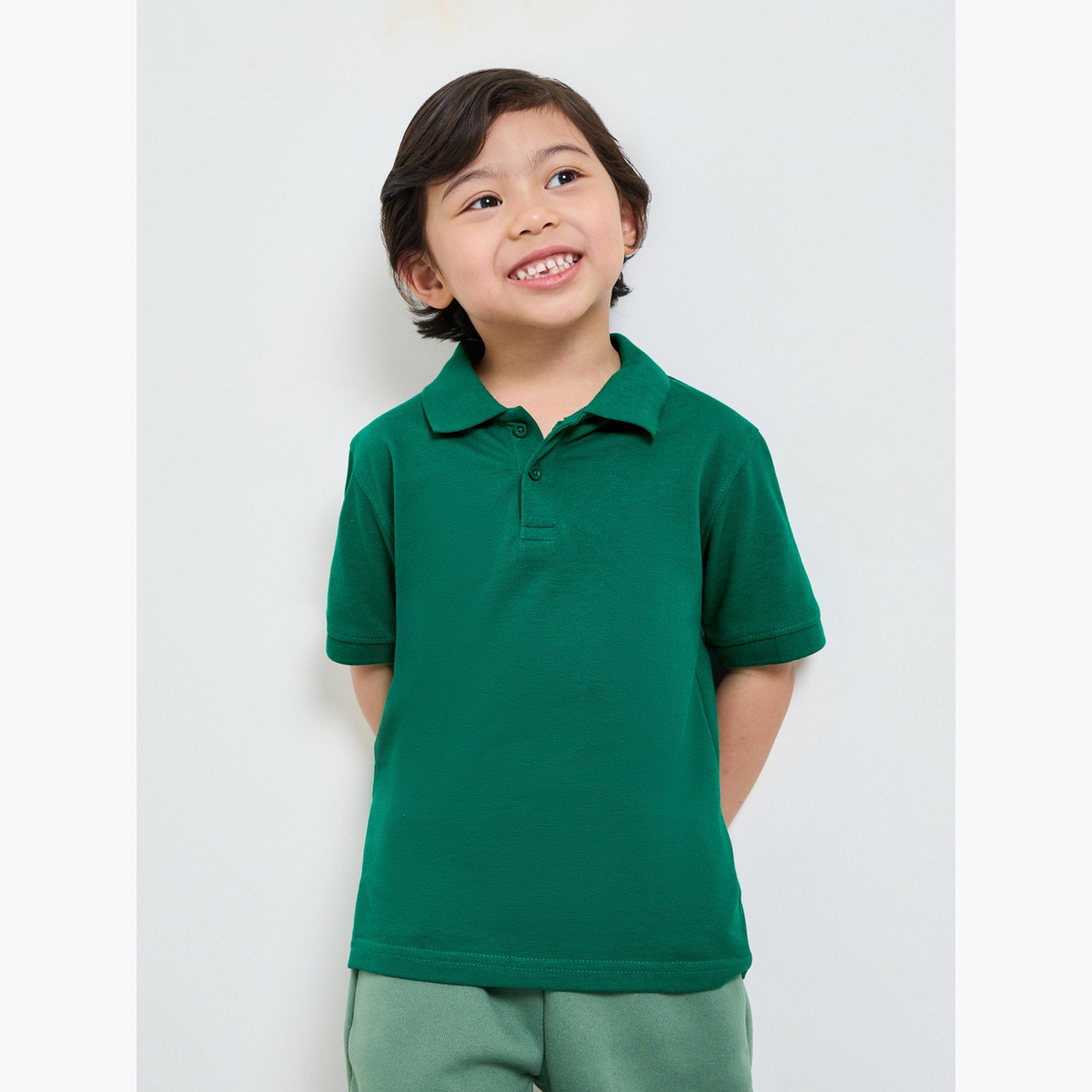 Styli Pack of 2 - Kids Unisex Solid Cotton Polo T-Shirt-boys-clothing-tshirtsandpolos-image-2