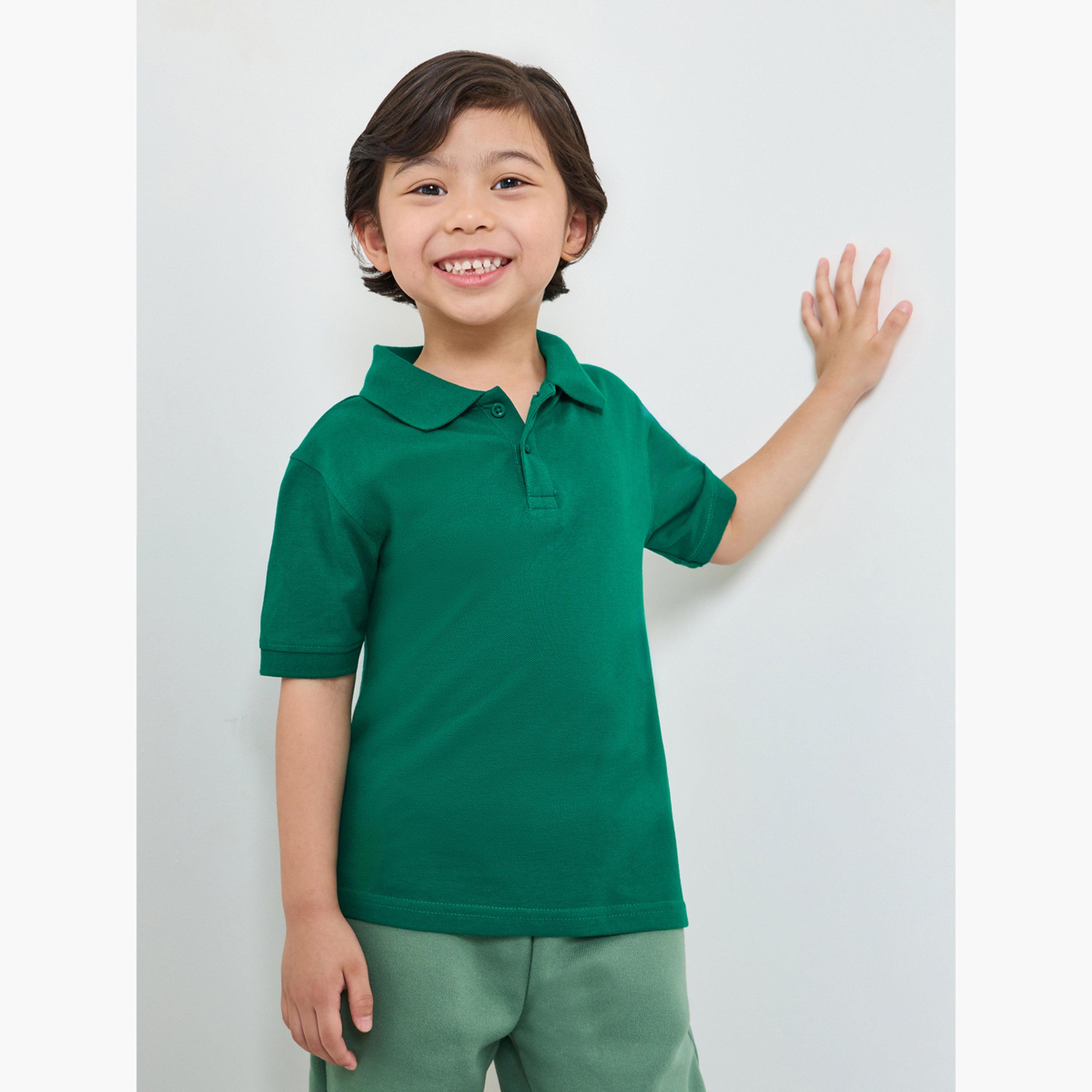 Styli Pack of 2 - Kids Unisex Solid Cotton Polo T-Shirt-boys-clothing-tshirtsandpolos-image-4