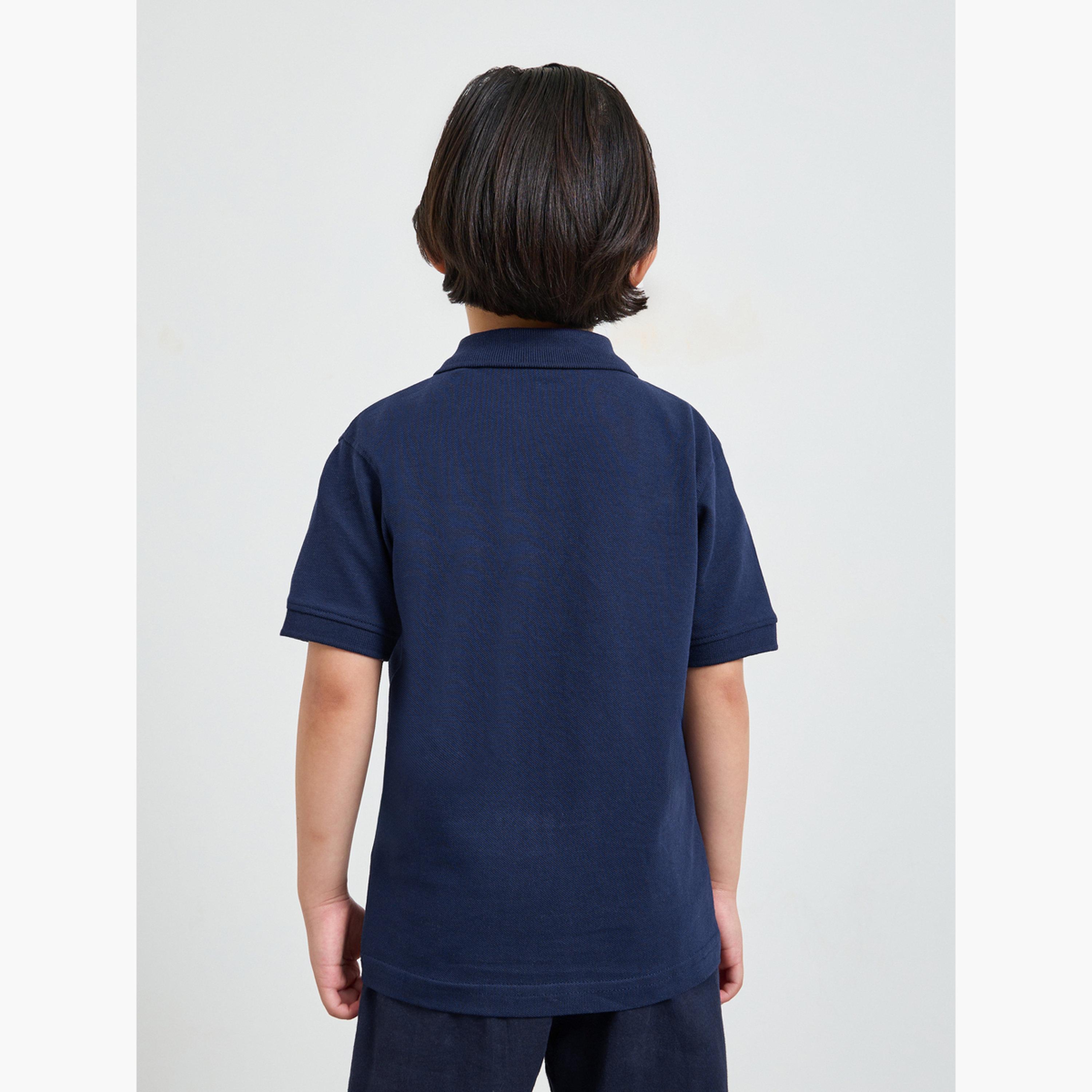 Styli Pack of 2 - Kids Unisex Solid Cotton Polo T-Shirt-boys-clothing-tshirtsandpolos-image-5