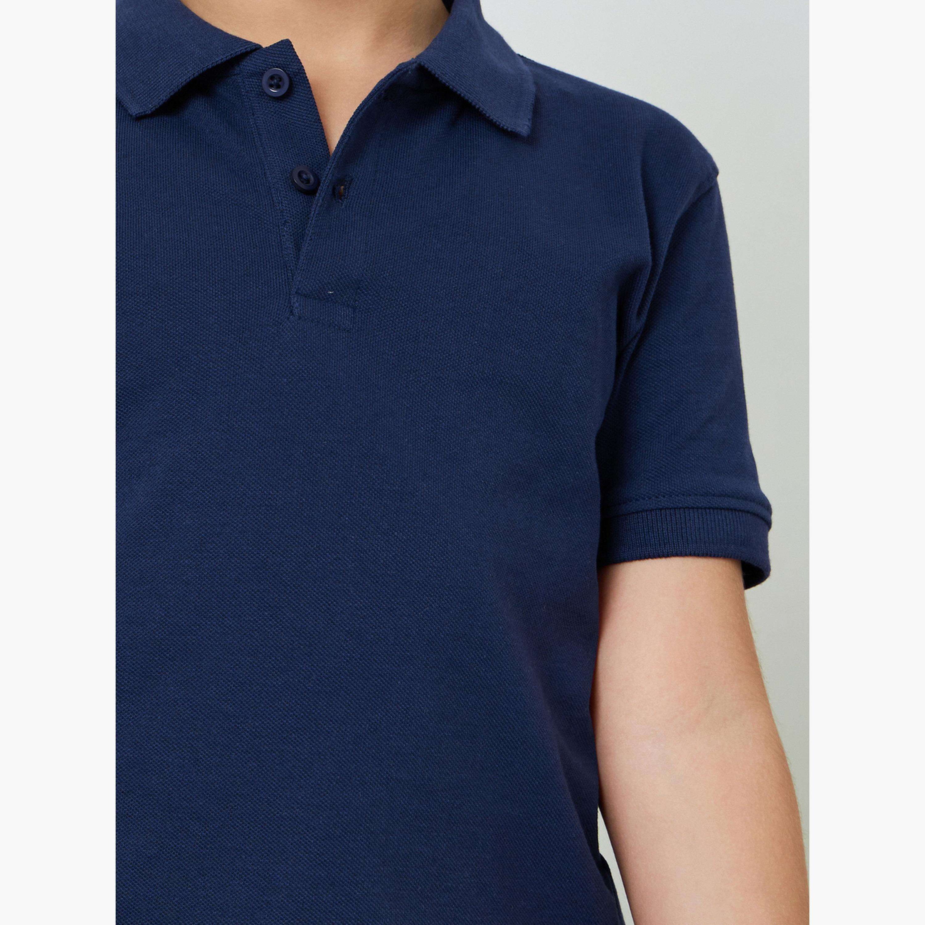 Styli Pack of 2 - Kids Unisex Solid Cotton Polo T-Shirt-boys-clothing-tshirtsandpolos-image-6