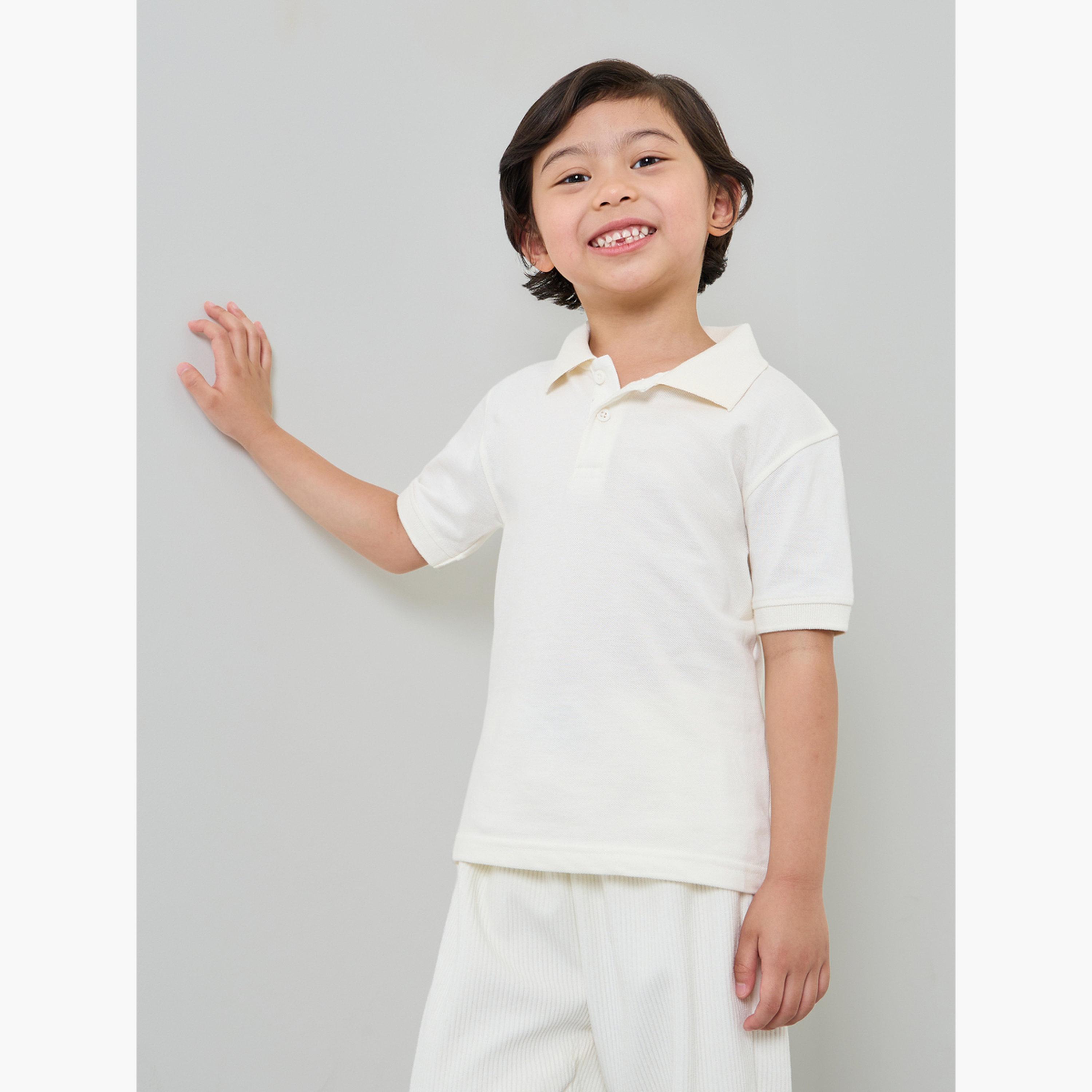 ستايلي - عبوة من قطعتين - تيشيرت بولو قطني سادة للأطفال للجنسين-boys-clothing-tshirtsandpolos-image-2