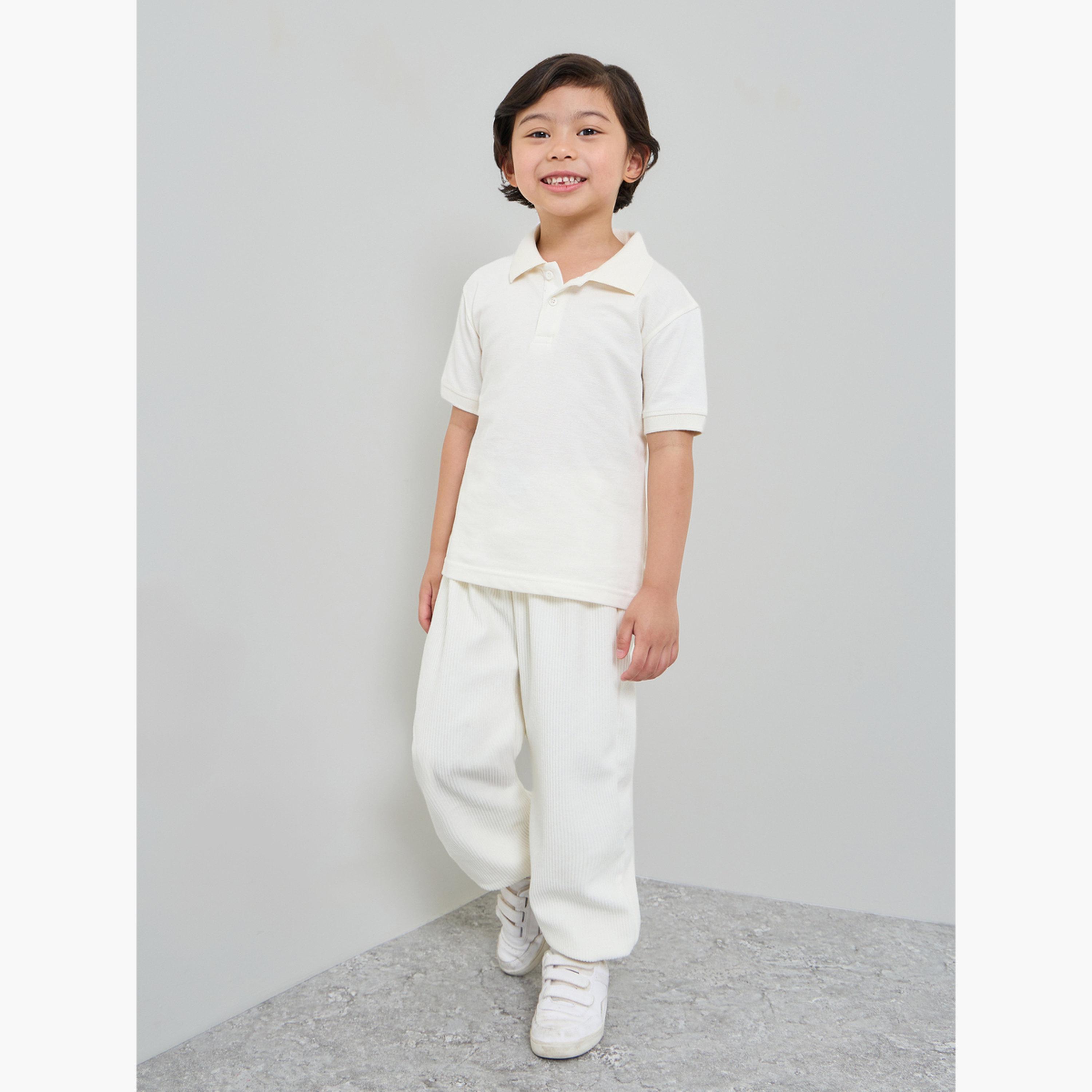 ستايلي - عبوة من قطعتين - تيشيرت بولو قطني سادة للأطفال للجنسين-boys-clothing-tshirtsandpolos-image-3