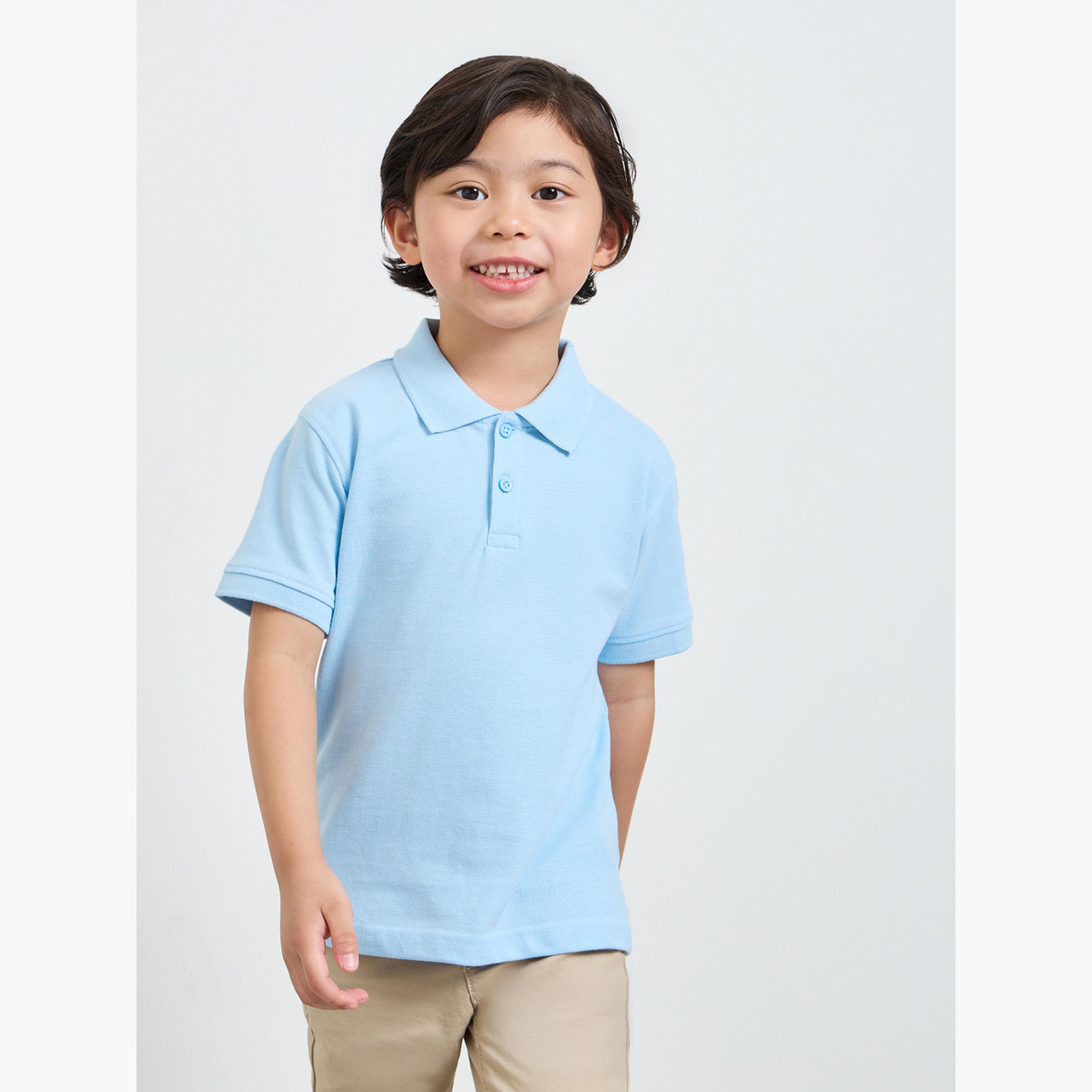 ستايلي - عبوة من قطعتين - تيشيرت بولو قطني سادة للأطفال للجنسين-boys-clothing-tshirtsandpolos-image-4