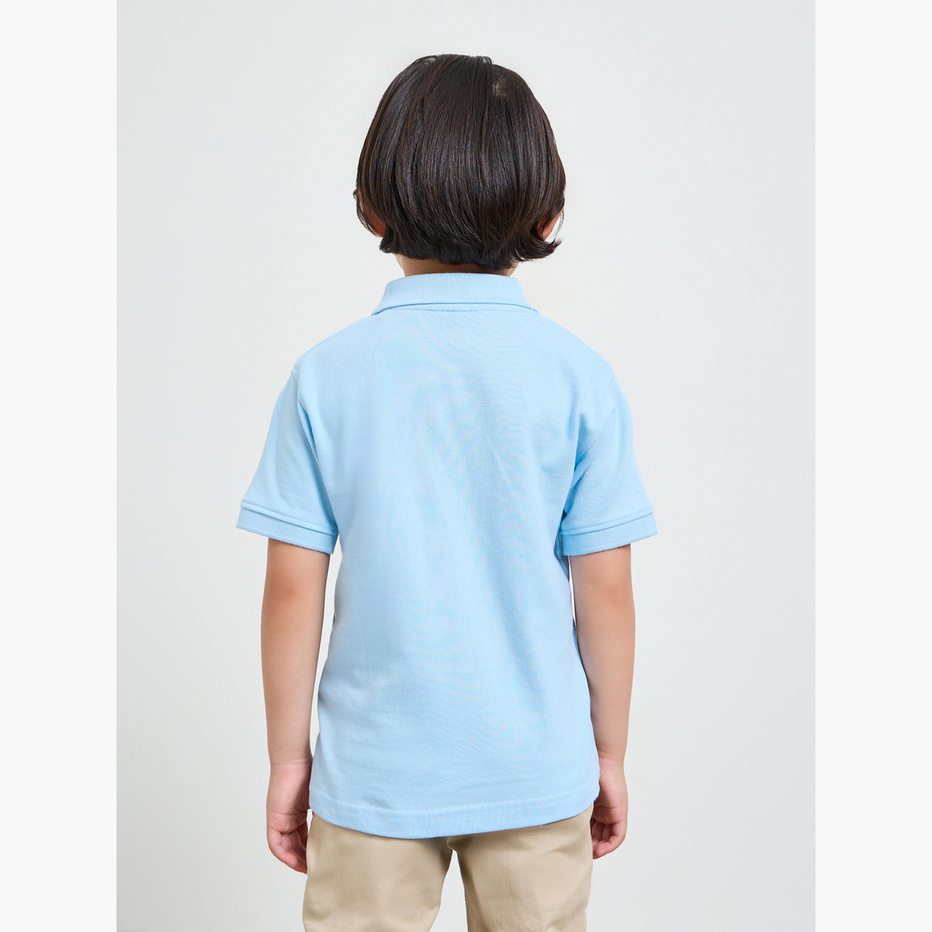 ستايلي - عبوة من قطعتين - تيشيرت بولو قطني سادة للأطفال للجنسين-boys-clothing-tshirtsandpolos-image-5