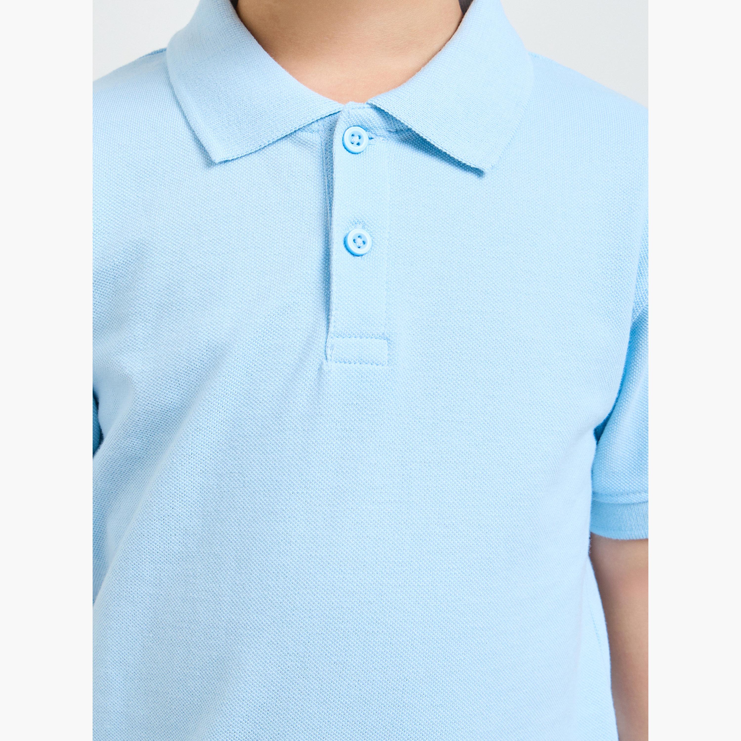 ستايلي - عبوة من قطعتين - تيشيرت بولو قطني سادة للأطفال للجنسين-boys-clothing-tshirtsandpolos-image-6