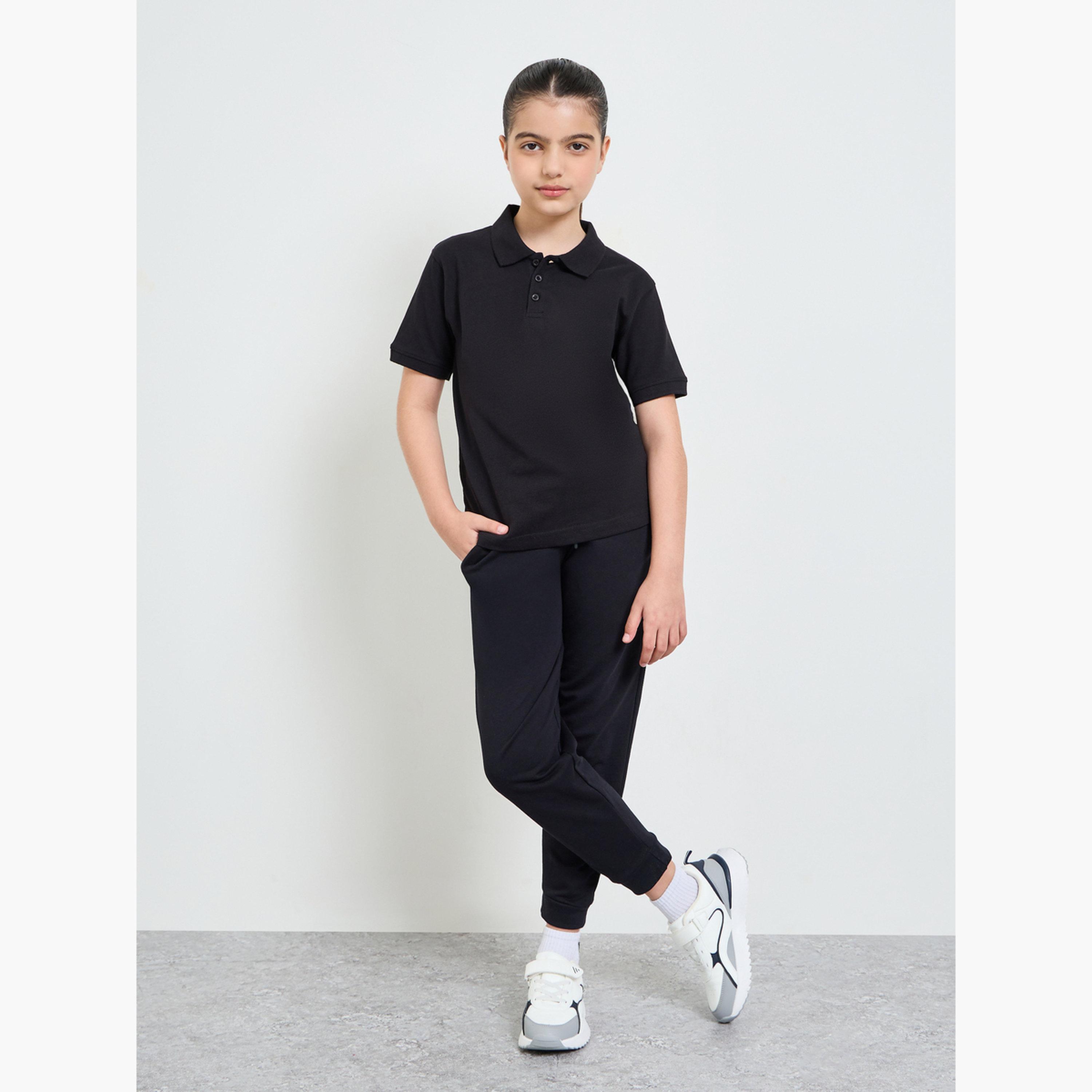 ستايلي - عبوة من قطعتين - تيشيرت بولو قطني سادة للجنسين-girls-clothing-tshirts-image-3
