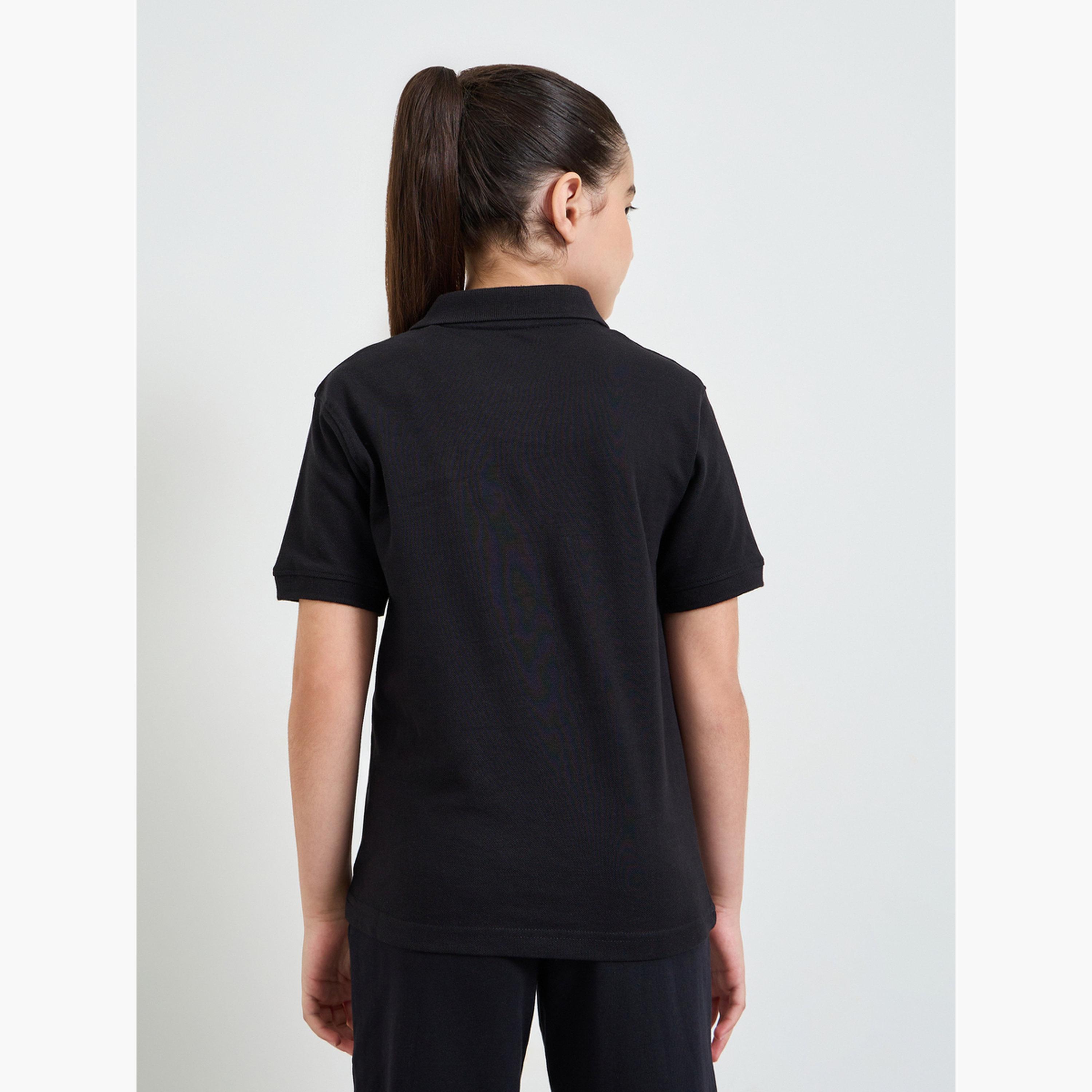 ستايلي - عبوة من قطعتين - تيشيرت بولو قطني سادة للجنسين-girls-clothing-tshirts-image-5