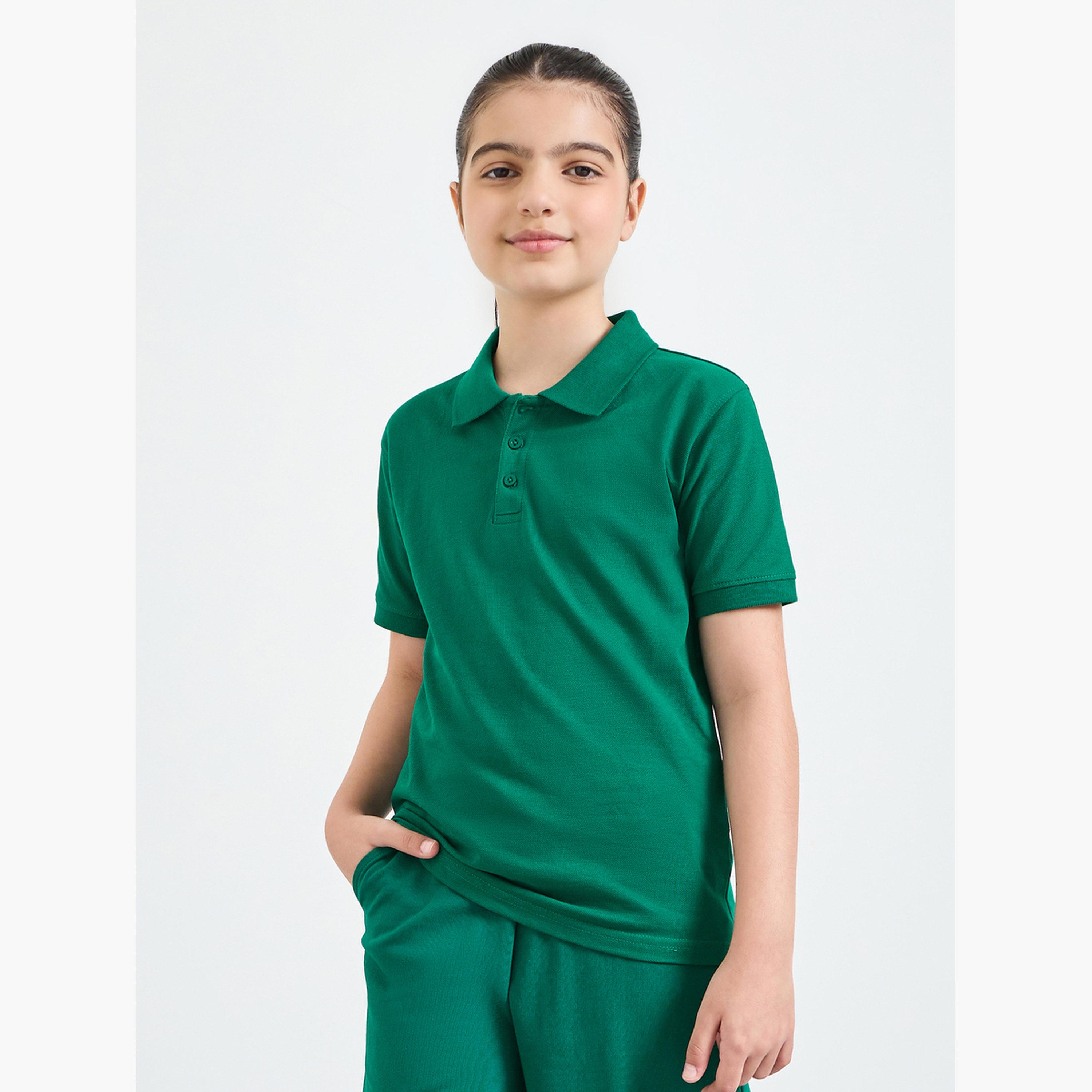 ستايلي - عبوة من قطعتين - تيشيرت بولو قطني سادة للجنسين-girls-clothing-tshirts-image-2