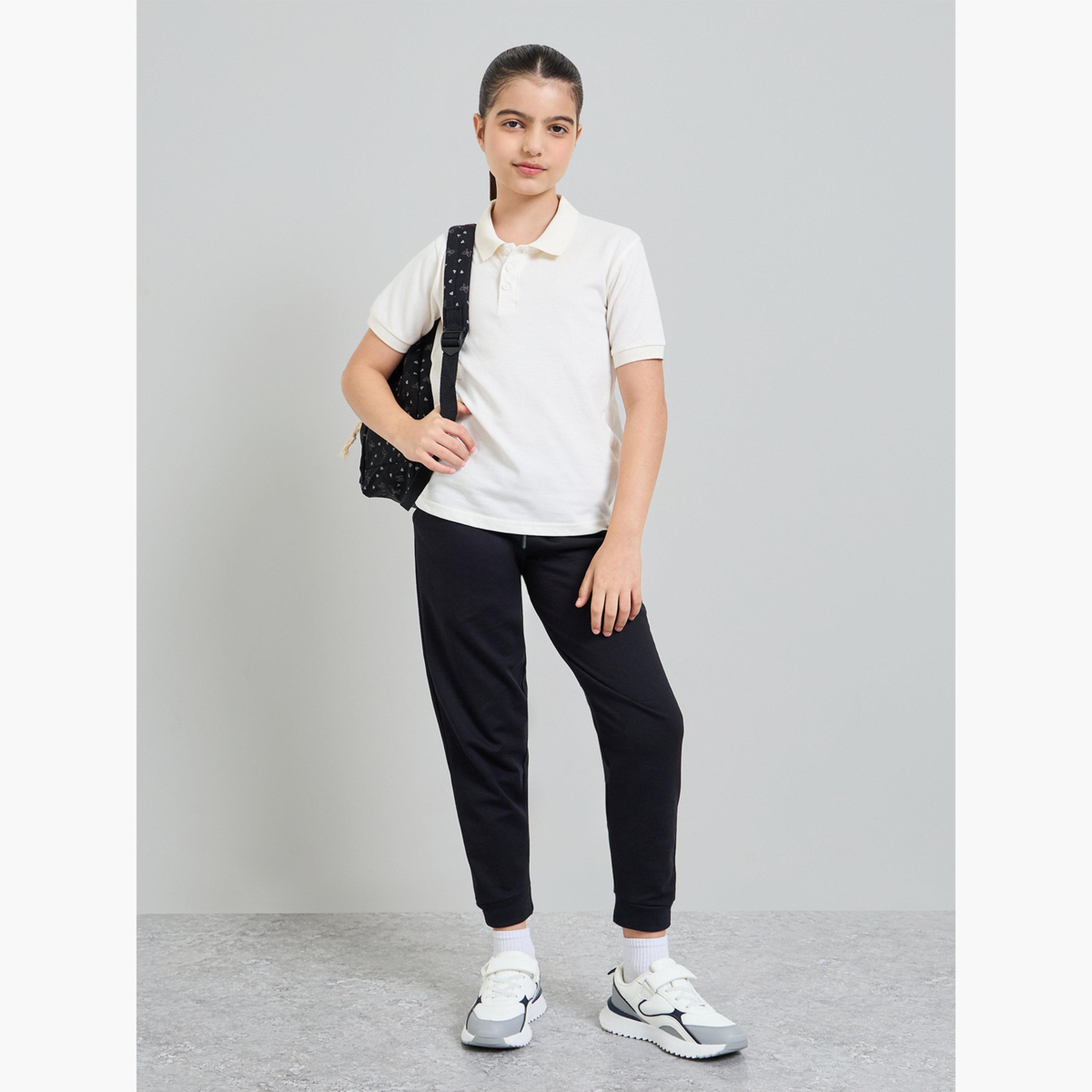 Styli Pack of 2 - Teen Unisex Solid Cotton Polo T-Shirt-girls-clothing-tshirts-image-3
