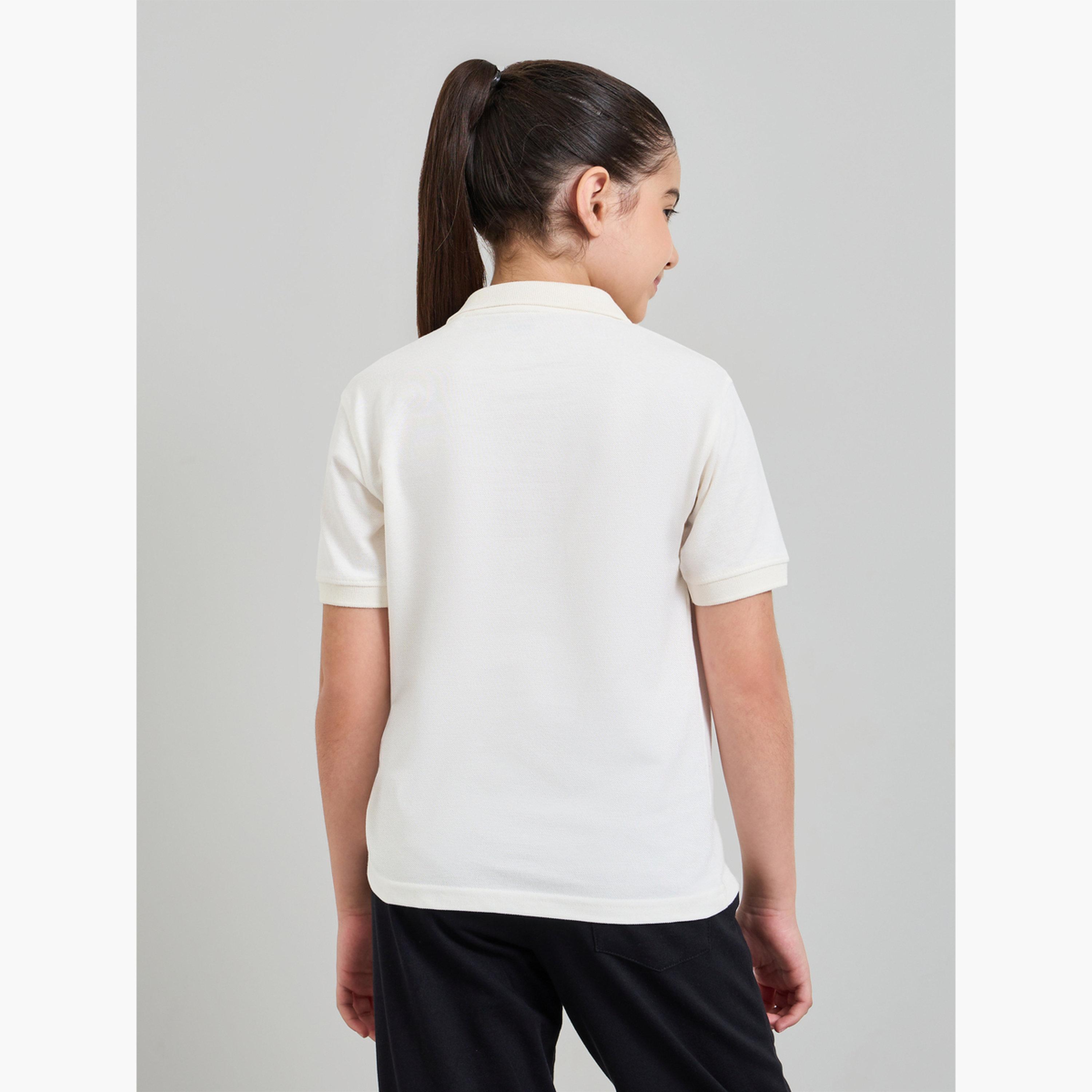 ستايلي - عبوة من قطعتين - تيشيرت بولو قطني سادة للجنسين-girls-clothing-tshirts-image-5