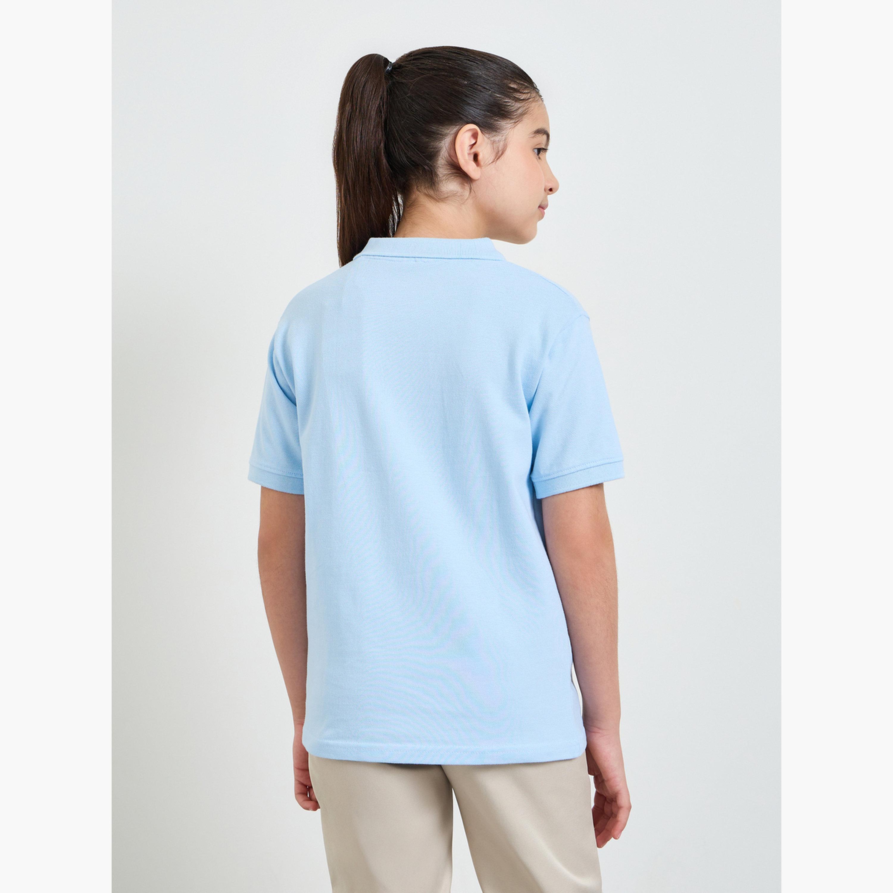 ستايلي - عبوة من قطعتين - تيشيرت بولو قطني سادة للجنسين-girls-clothing-tshirts-image-5