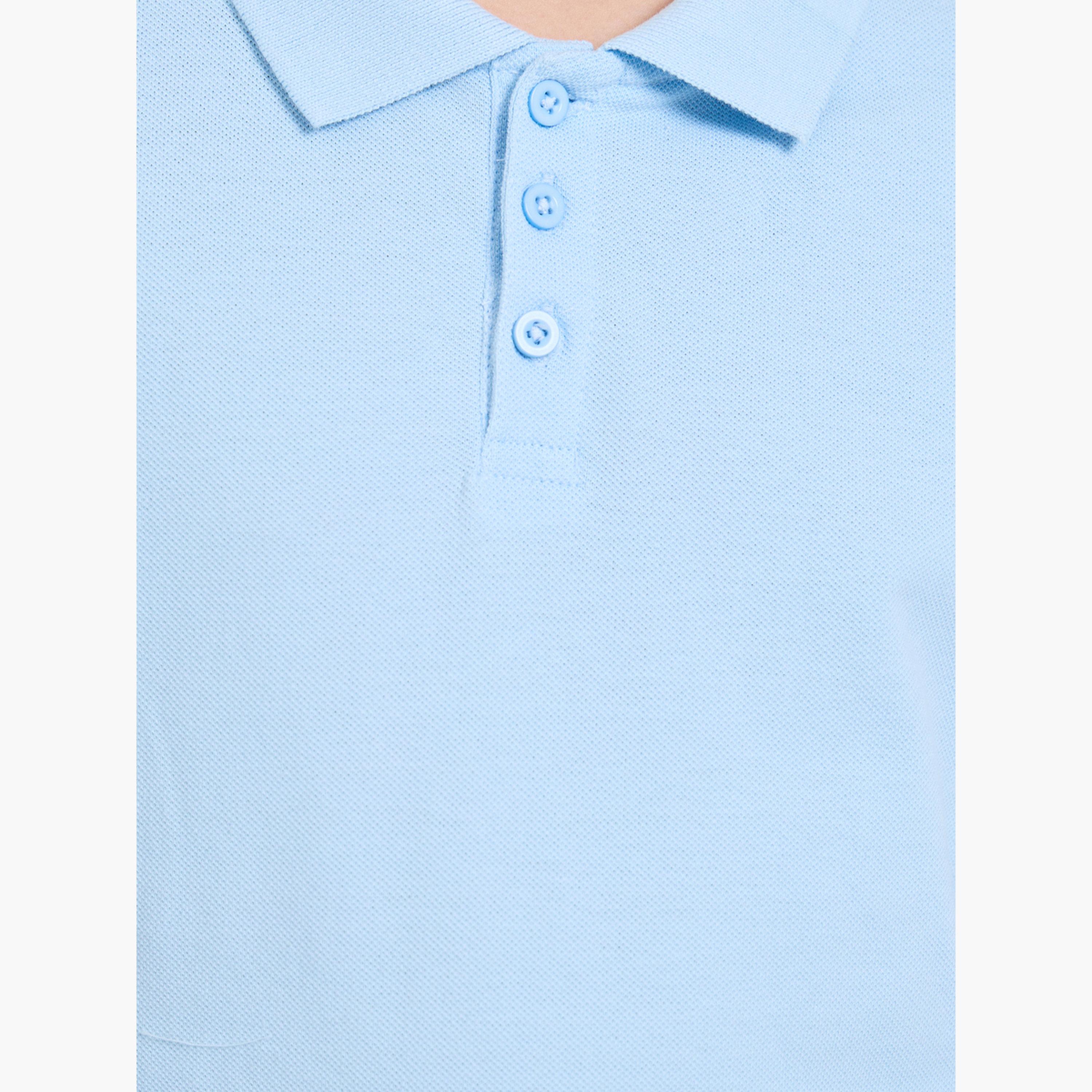Styli Pack of 2 - Teen Unisex Solid Cotton Polo T-Shirt-girls-clothing-tshirts-image-6