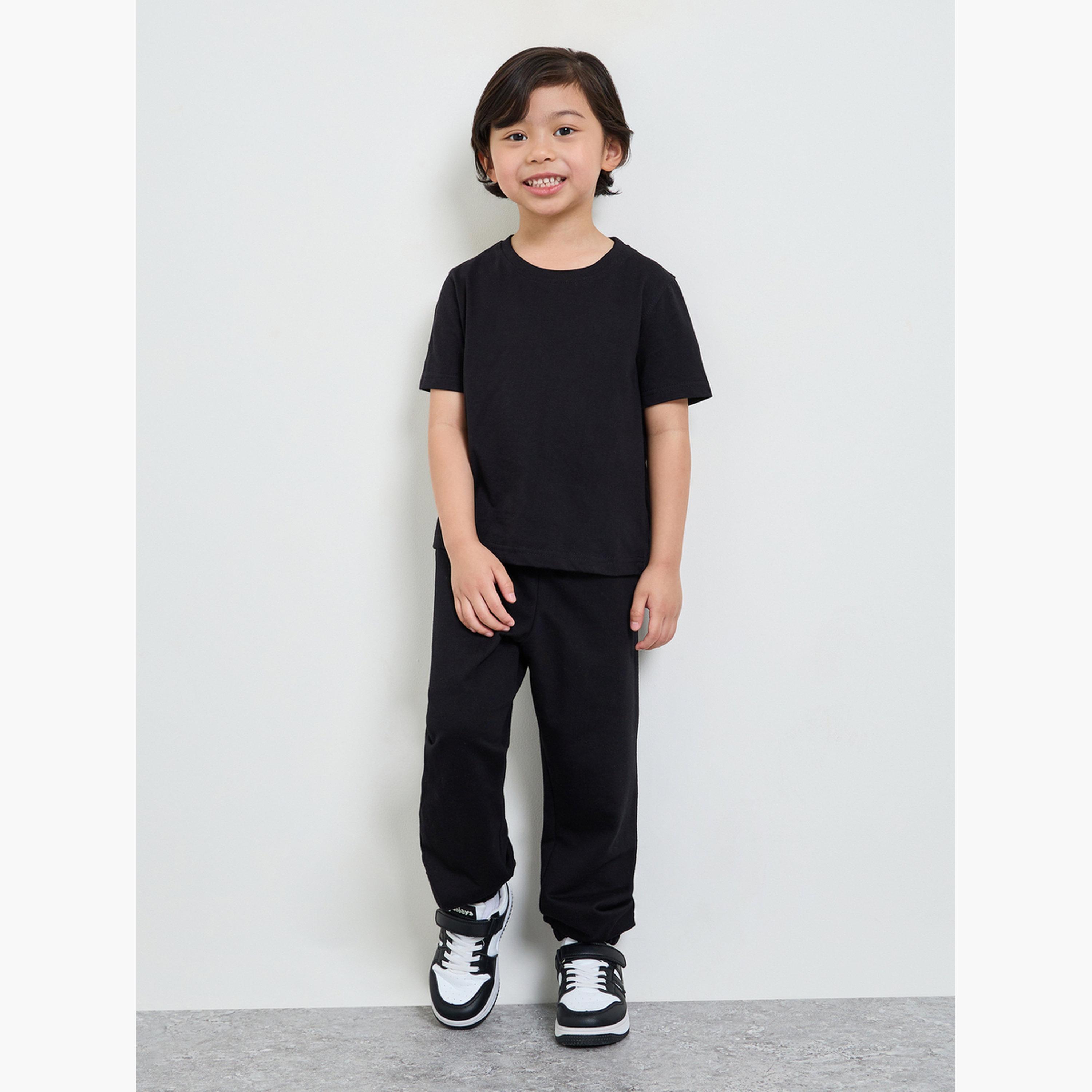 Styli Pack of 2 - Kids Unisex Solid Cotton T-Shirt-boys-clothing-tshirtsandpolos-image-2