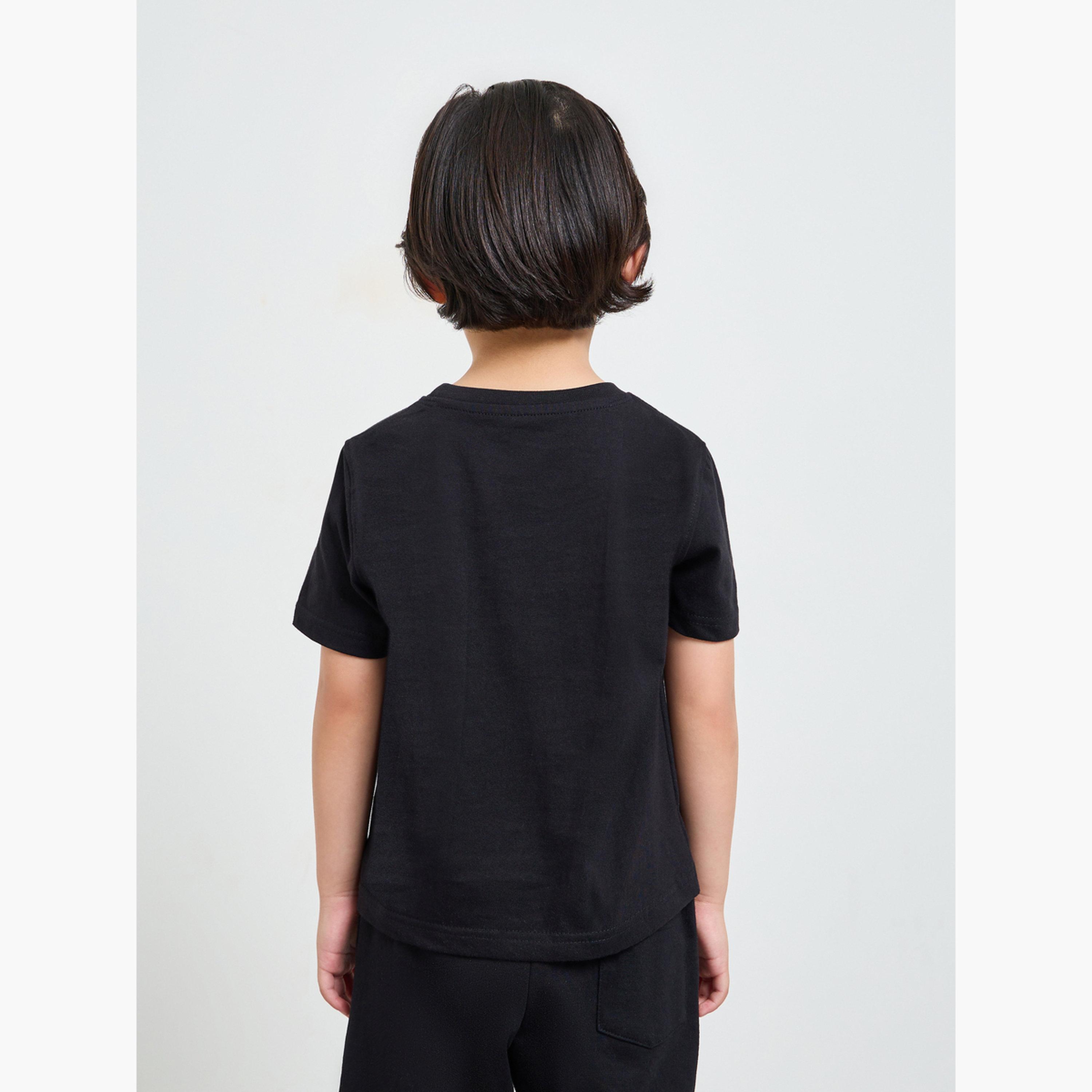 Styli Pack of 2 - Kids Unisex Solid Cotton T-Shirt-boys-clothing-tshirtsandpolos-image-5
