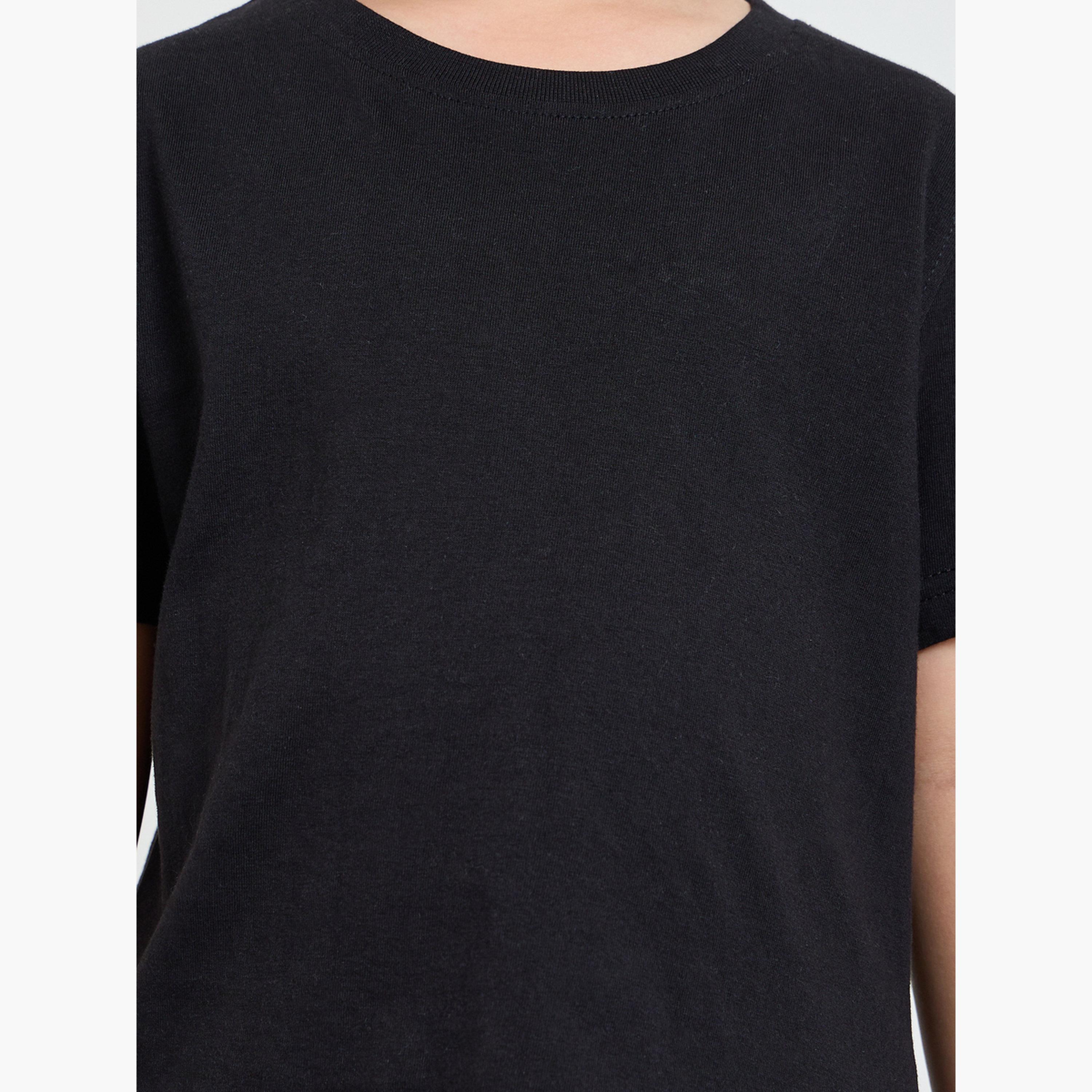 Styli Pack of 2 - Kids Unisex Solid Cotton T-Shirt-boys-clothing-tshirtsandpolos-image-6