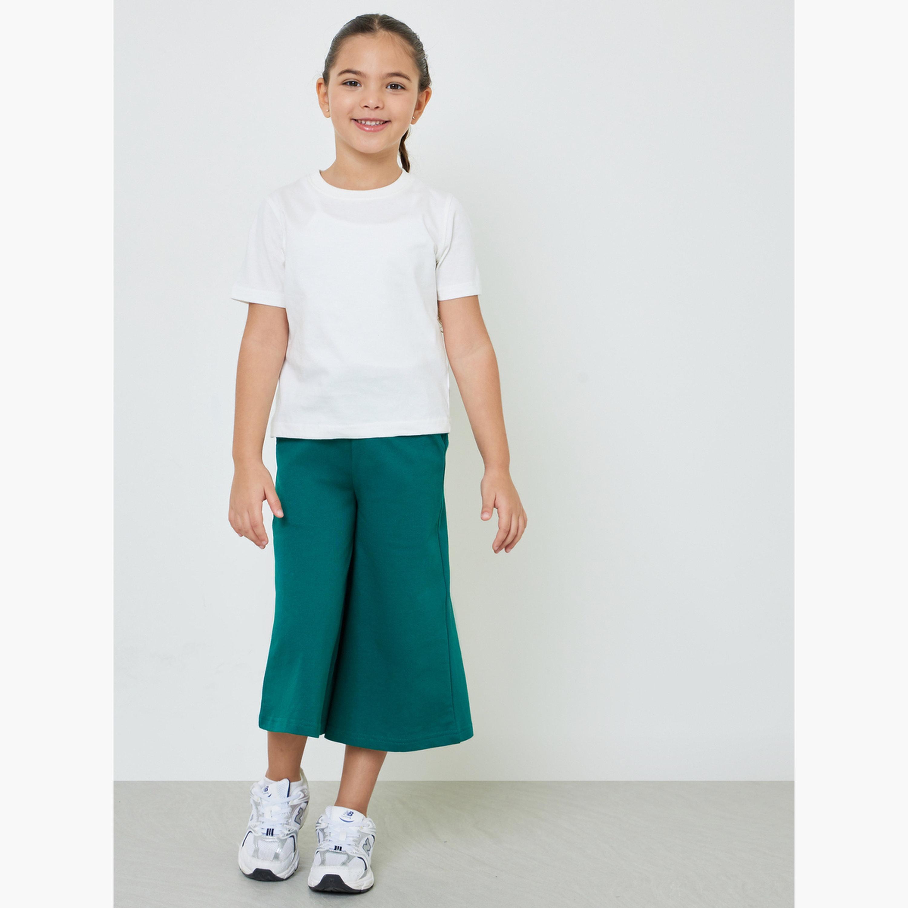ستايلي - عبوة من قطعتين - تيشيرت قطني سادة للأطفال للجنسين-girls-clothing-tshirts-image-3