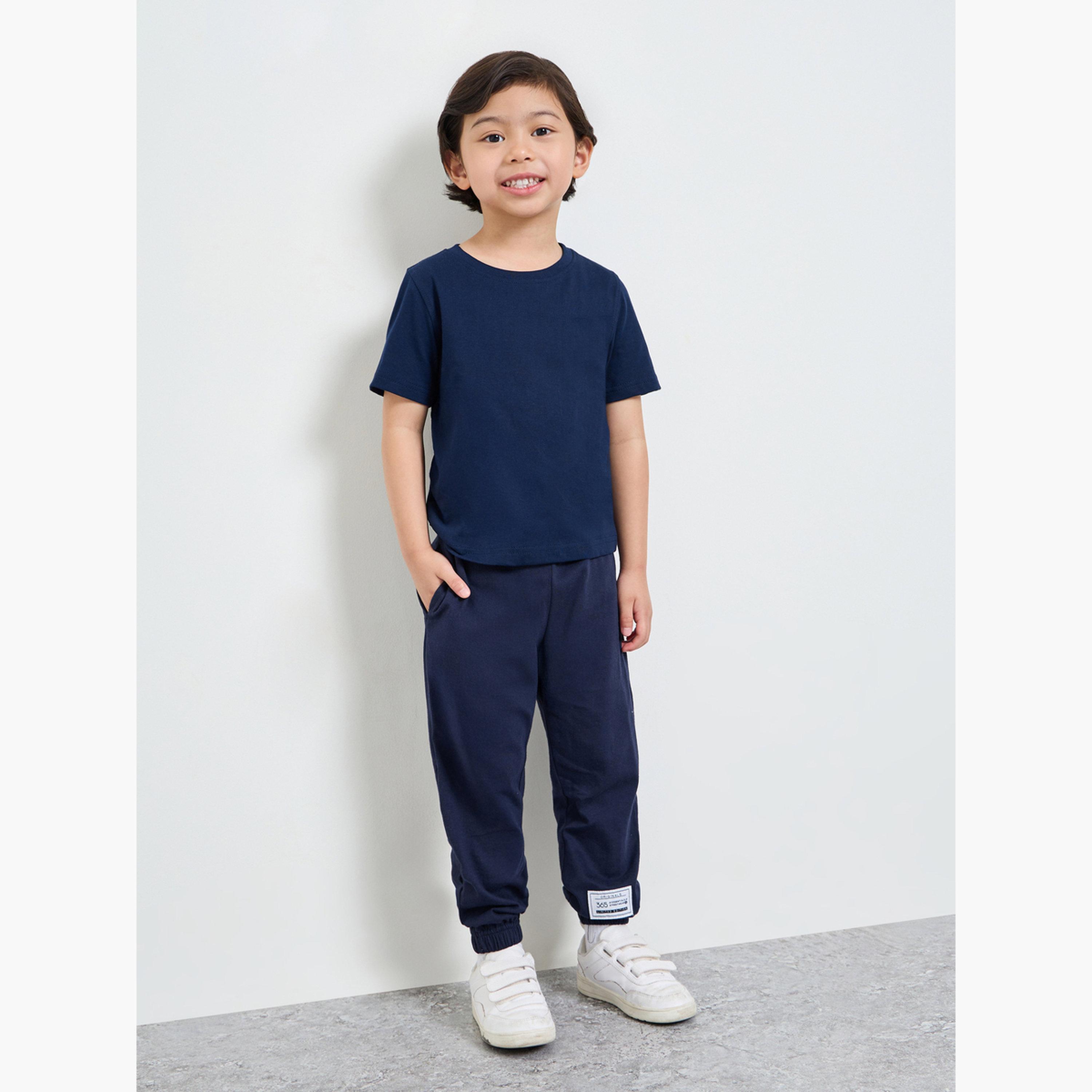 Styli Pack of 2 - Kids Unisex Solid Cotton T-Shirt-boys-clothing-tshirtsandpolos-image-3