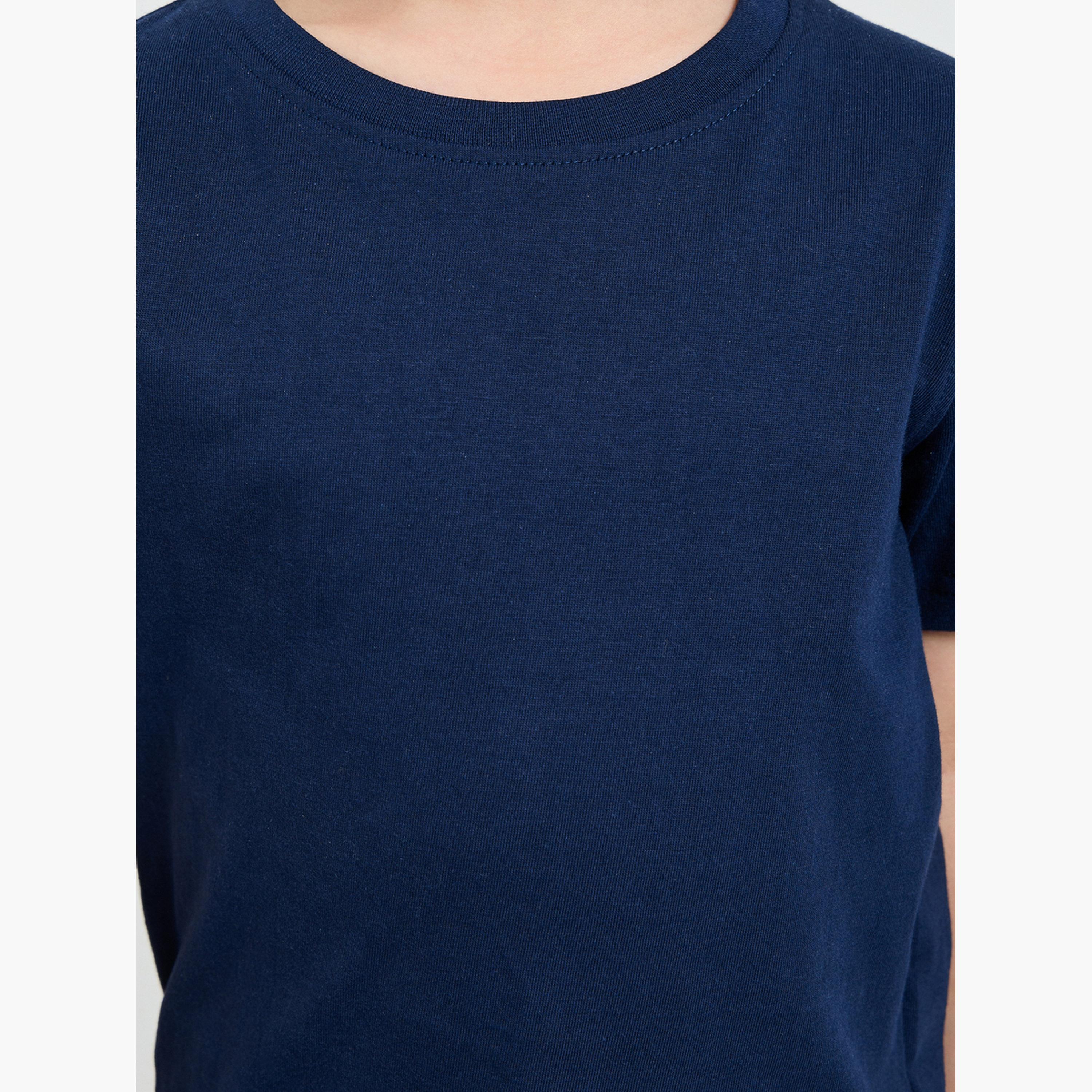 Styli Pack of 2 - Kids Unisex Solid Cotton T-Shirt-boys-clothing-tshirtsandpolos-image-6