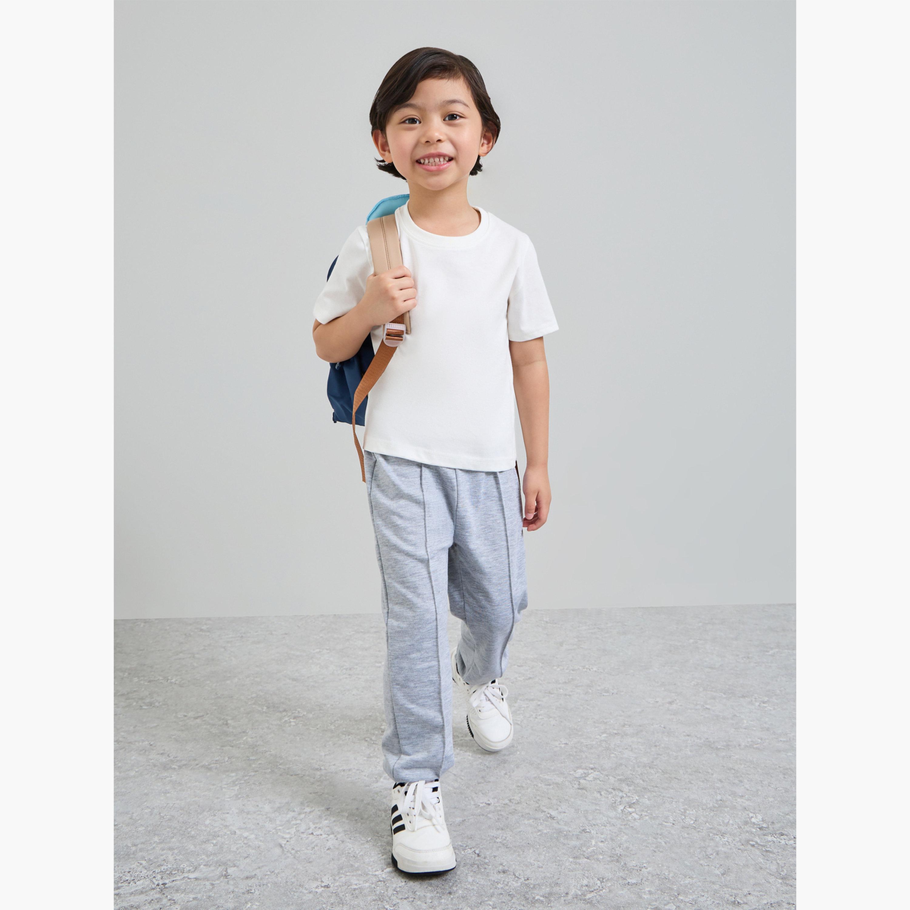 Styli Pack of 2 - Kids Unisex Solid Cotton T-Shirt-boys-clothing-tshirtsandpolos-image-3