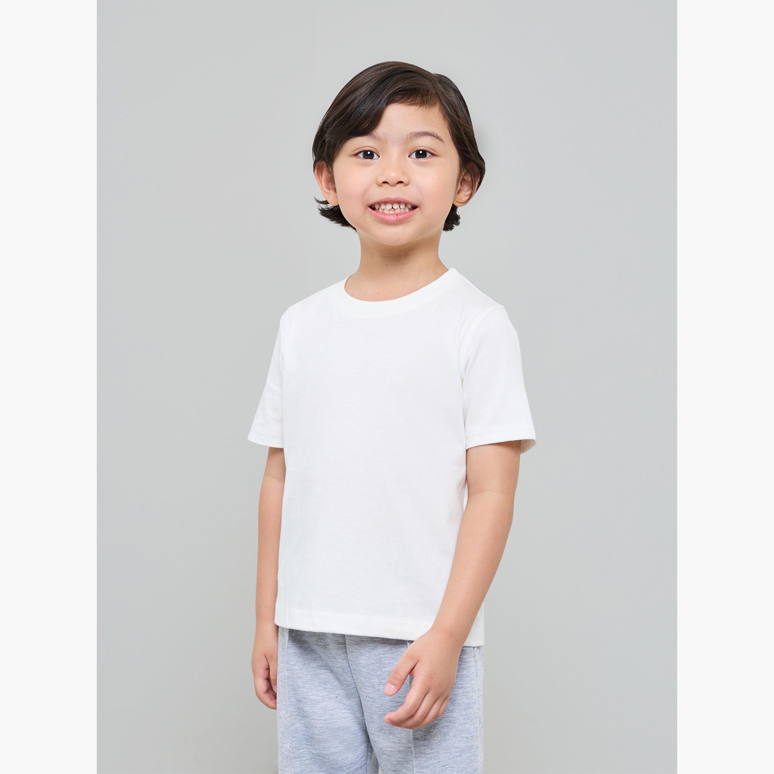 Styli Pack of 2 - Kids Unisex Solid Cotton T-Shirt-boys-clothing-tshirtsandpolos-image-5
