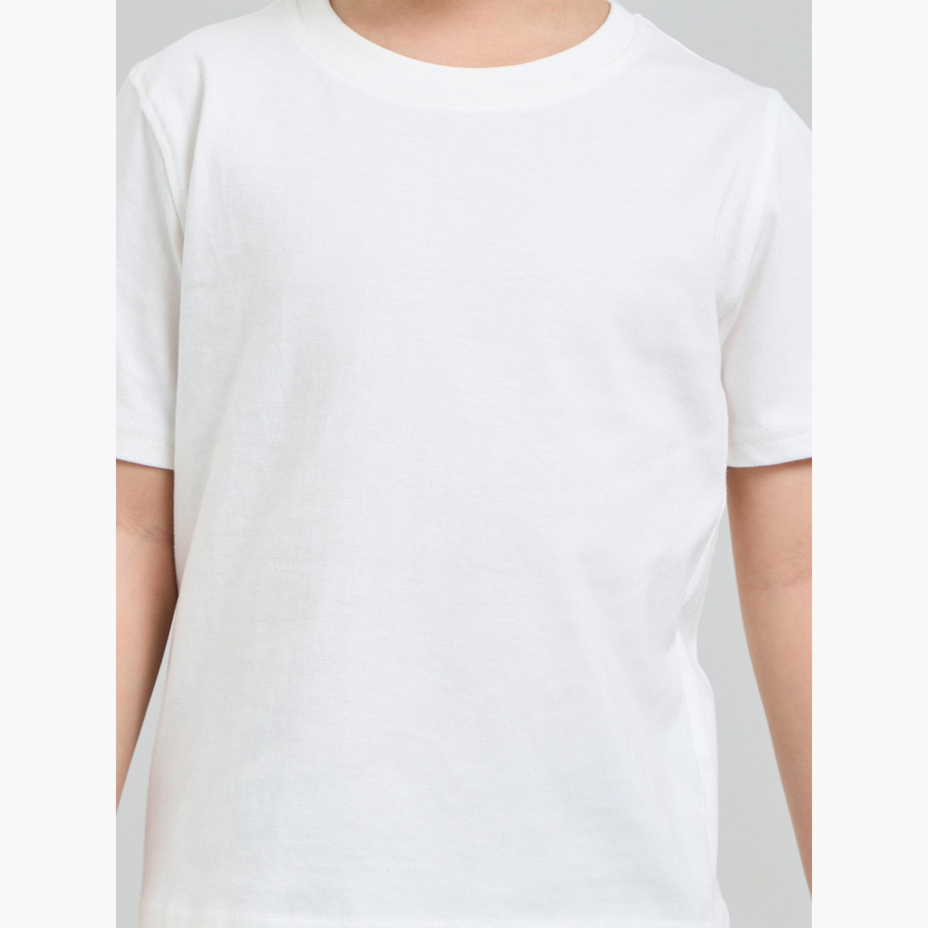 Styli Pack of 2 - Kids Unisex Solid Cotton T-Shirt-boys-clothing-tshirtsandpolos-image-6