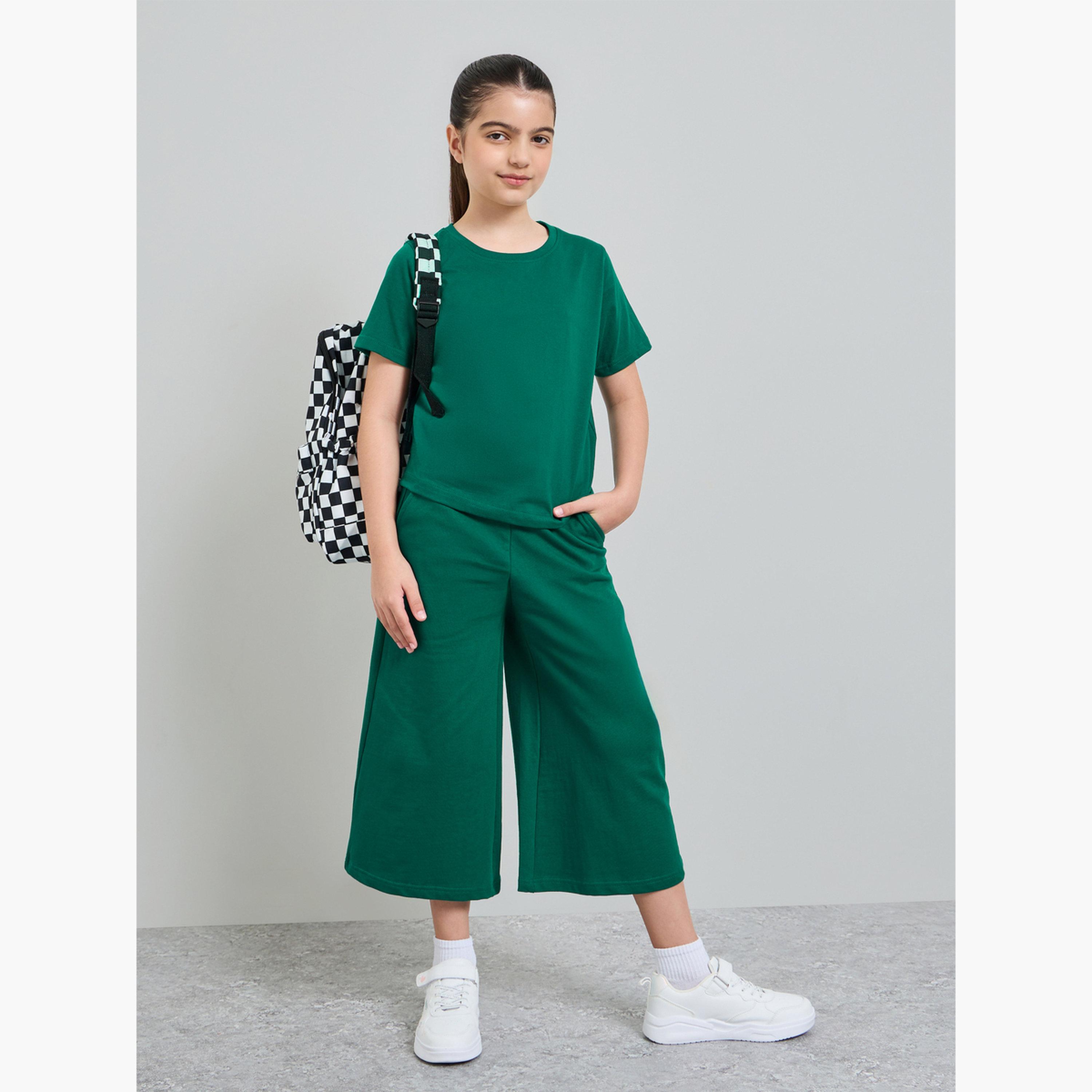 ستايلي - عبوة من قطعتين - تيشيرت قطني سادة للجنسين-girls-clothing-tshirts-image-3