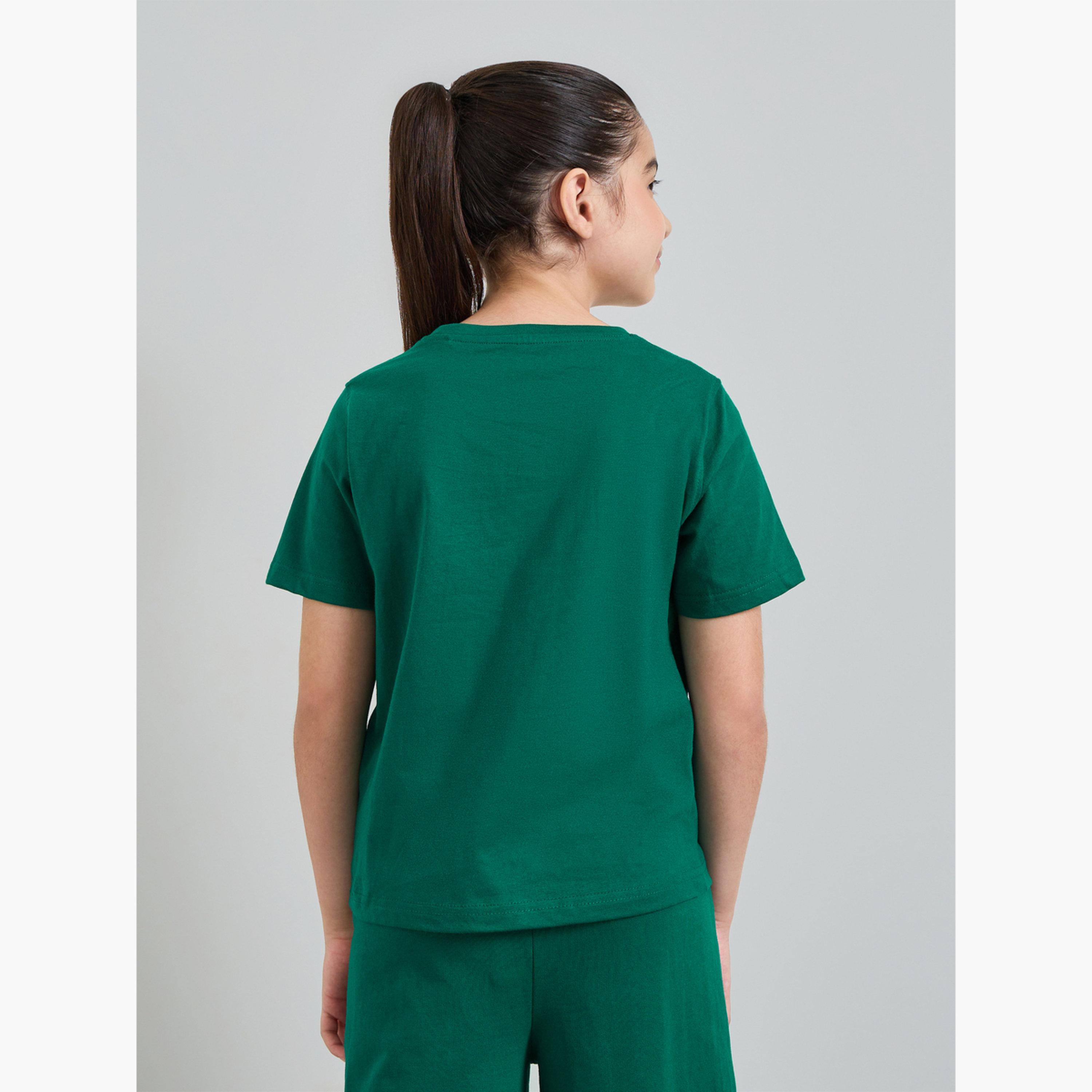 ستايلي - عبوة من قطعتين - تيشيرت قطني سادة للجنسين-girls-clothing-tshirts-image-5