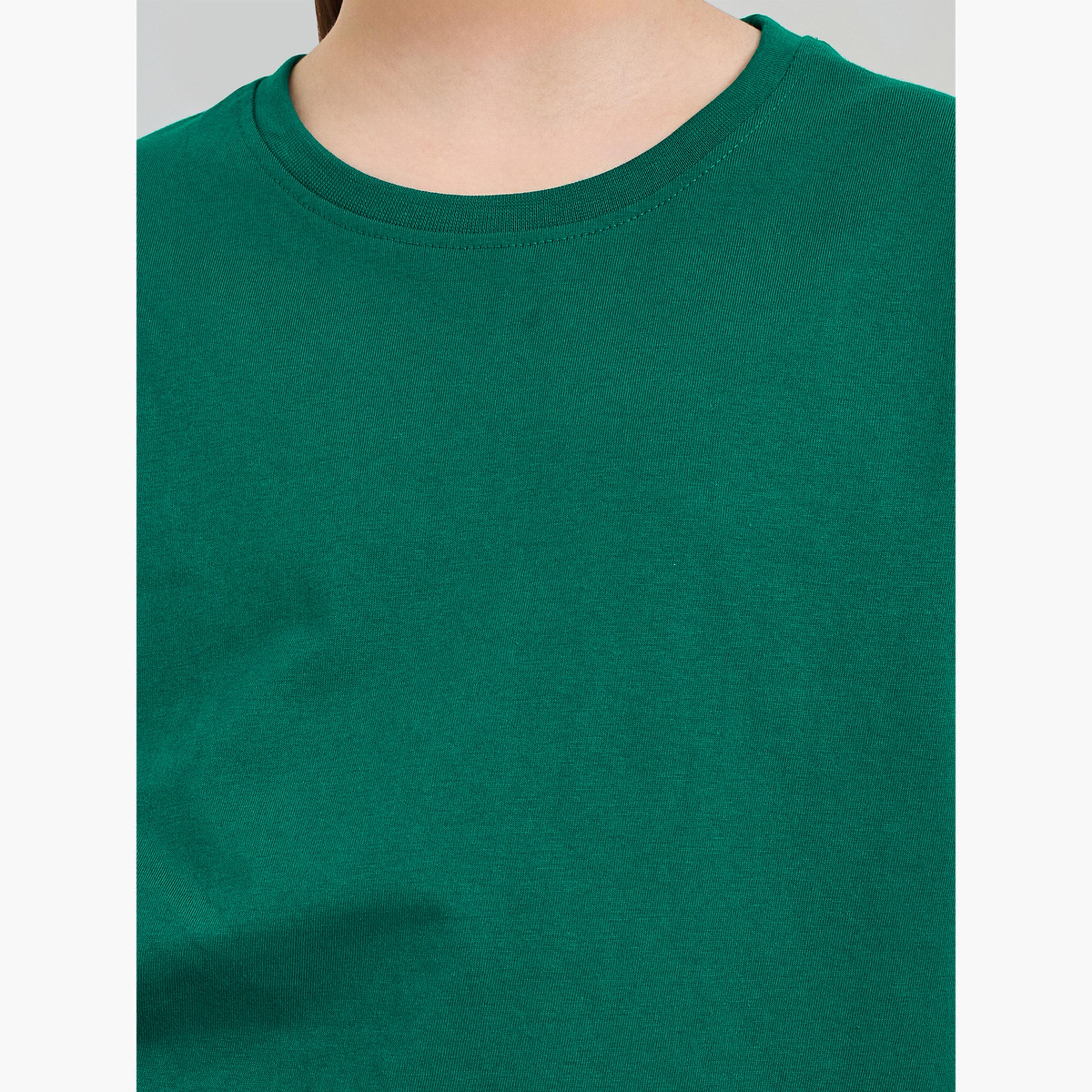 ستايلي - عبوة من قطعتين - تيشيرت قطني سادة للجنسين-girls-clothing-tshirts-image-6