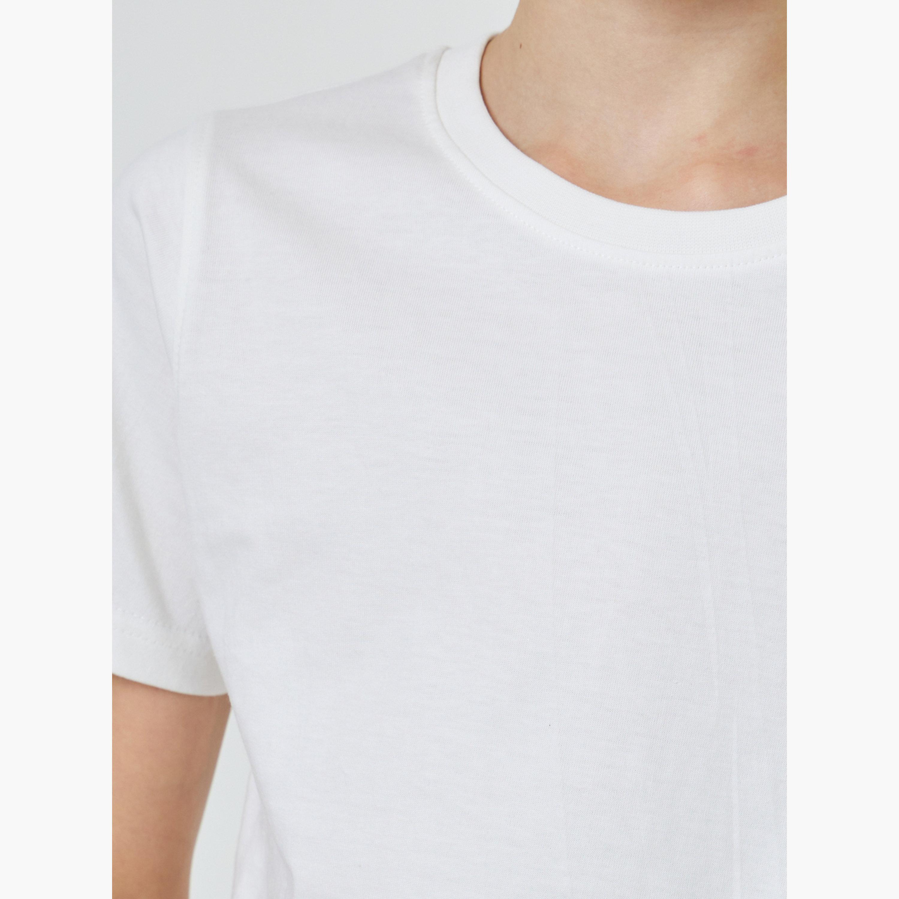 ستايلي - عبوة من قطعتين - تيشيرت قطني سادة للجنسين-girls-clothing-tshirts-image-7