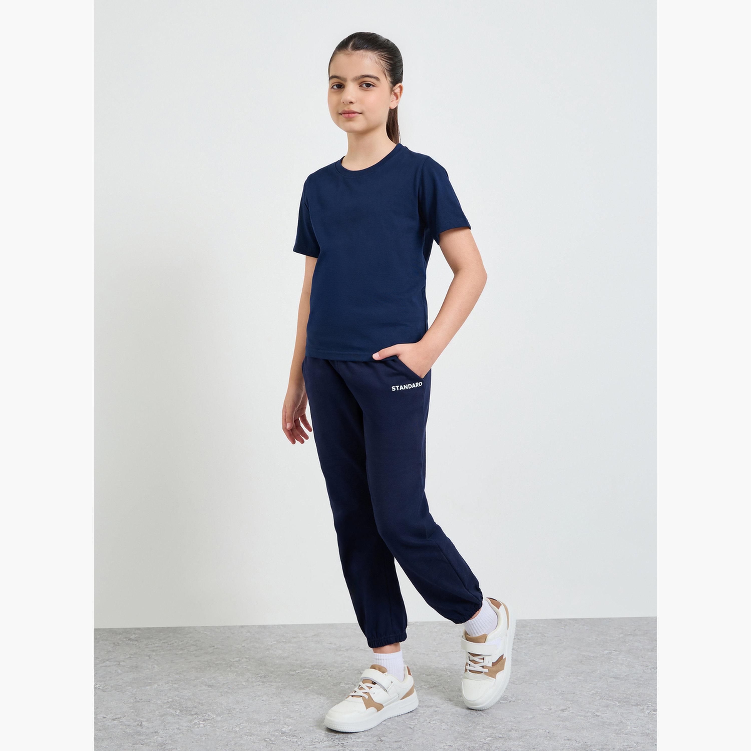 ستايلي - عبوة من قطعتين - تيشيرت قطني سادة للجنسين-girls-clothing-tshirts-image-3