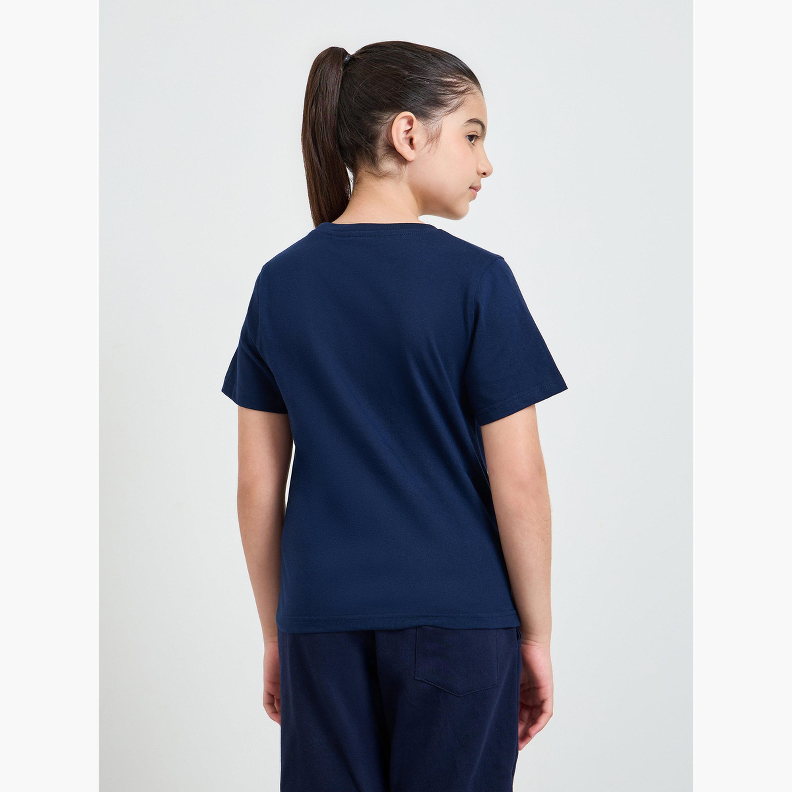 ستايلي - عبوة من قطعتين - تيشيرت قطني سادة للجنسين-girls-clothing-tshirts-image-5