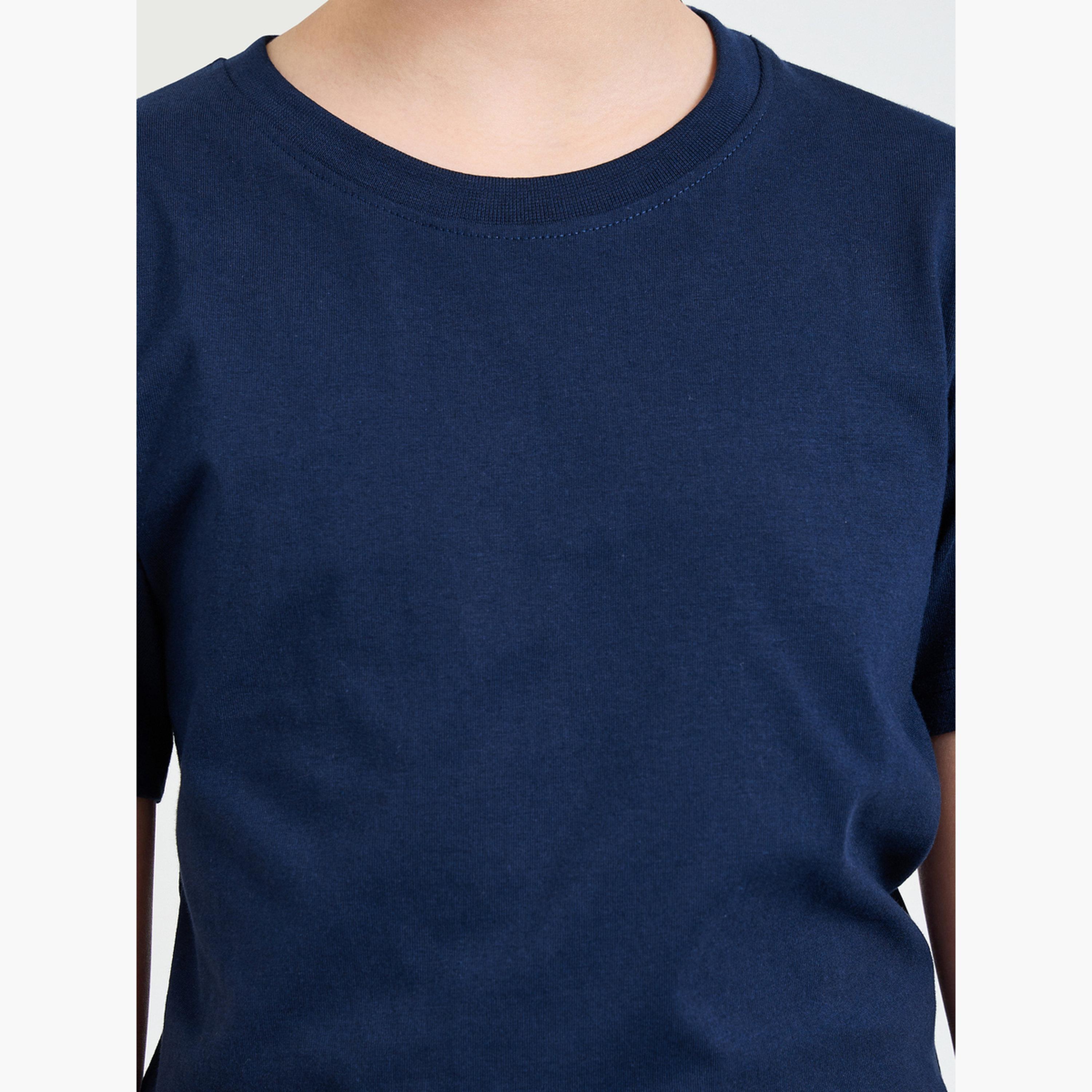 ستايلي - عبوة من قطعتين - تيشيرت قطني سادة للجنسين-girls-clothing-tshirts-image-6