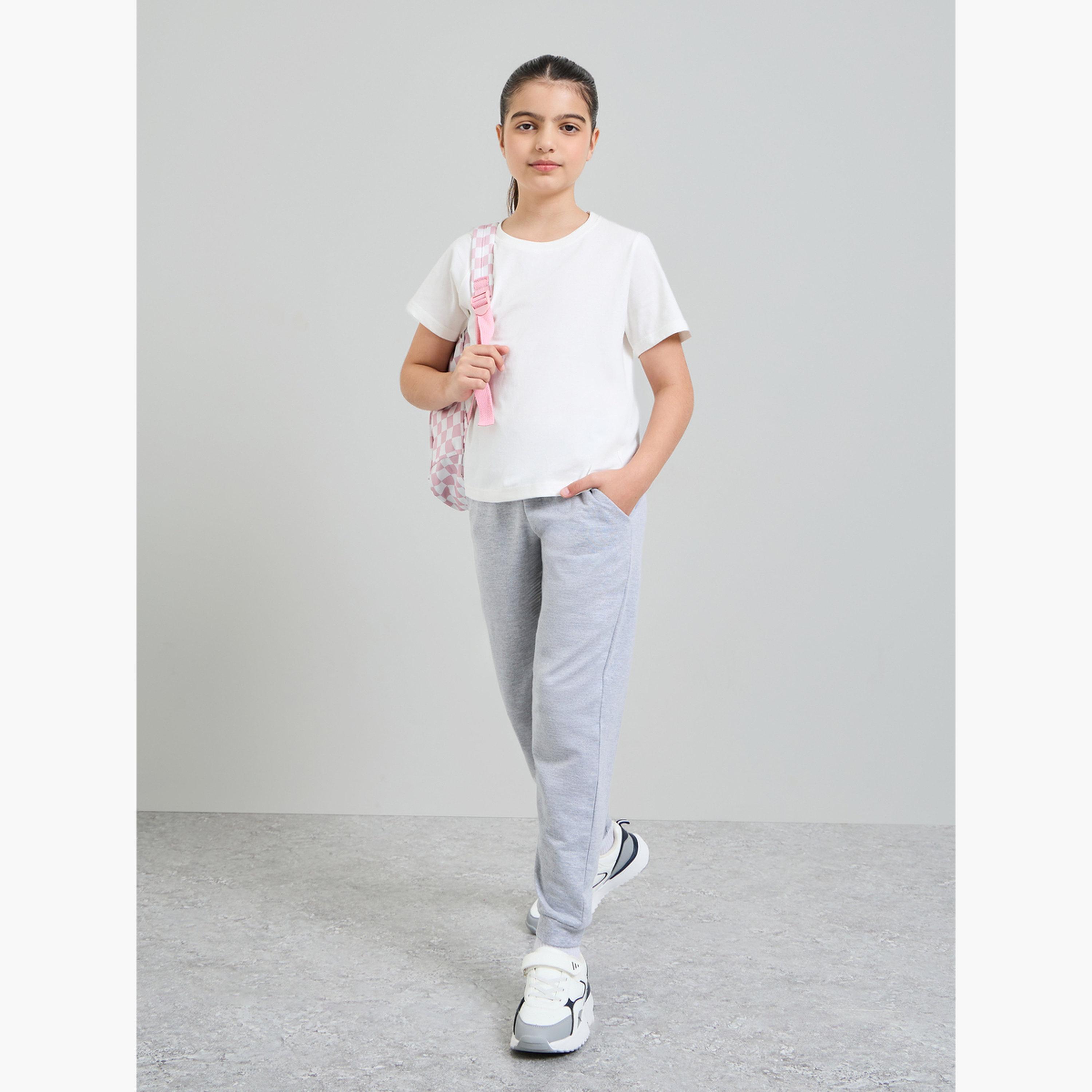 ستايلي - عبوة من قطعتين - تيشيرت قطني سادة للجنسين-girls-clothing-tshirts-image-3