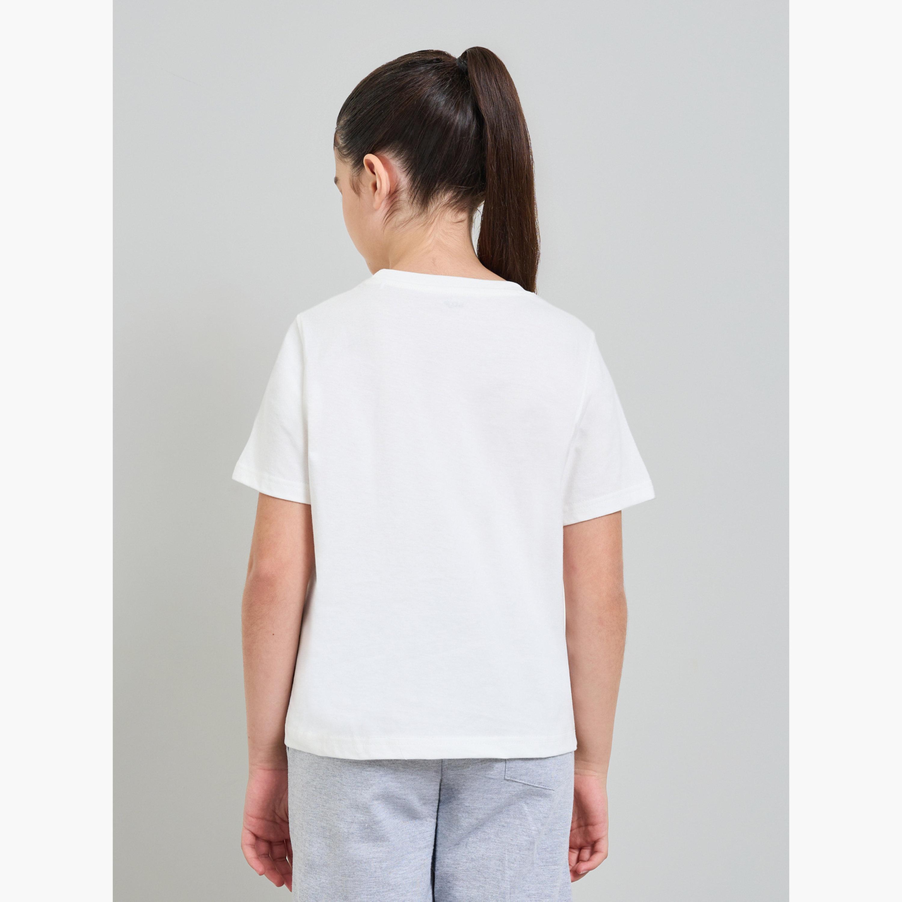 ستايلي - عبوة من قطعتين - تيشيرت قطني سادة للجنسين-girls-clothing-tshirts-image-5