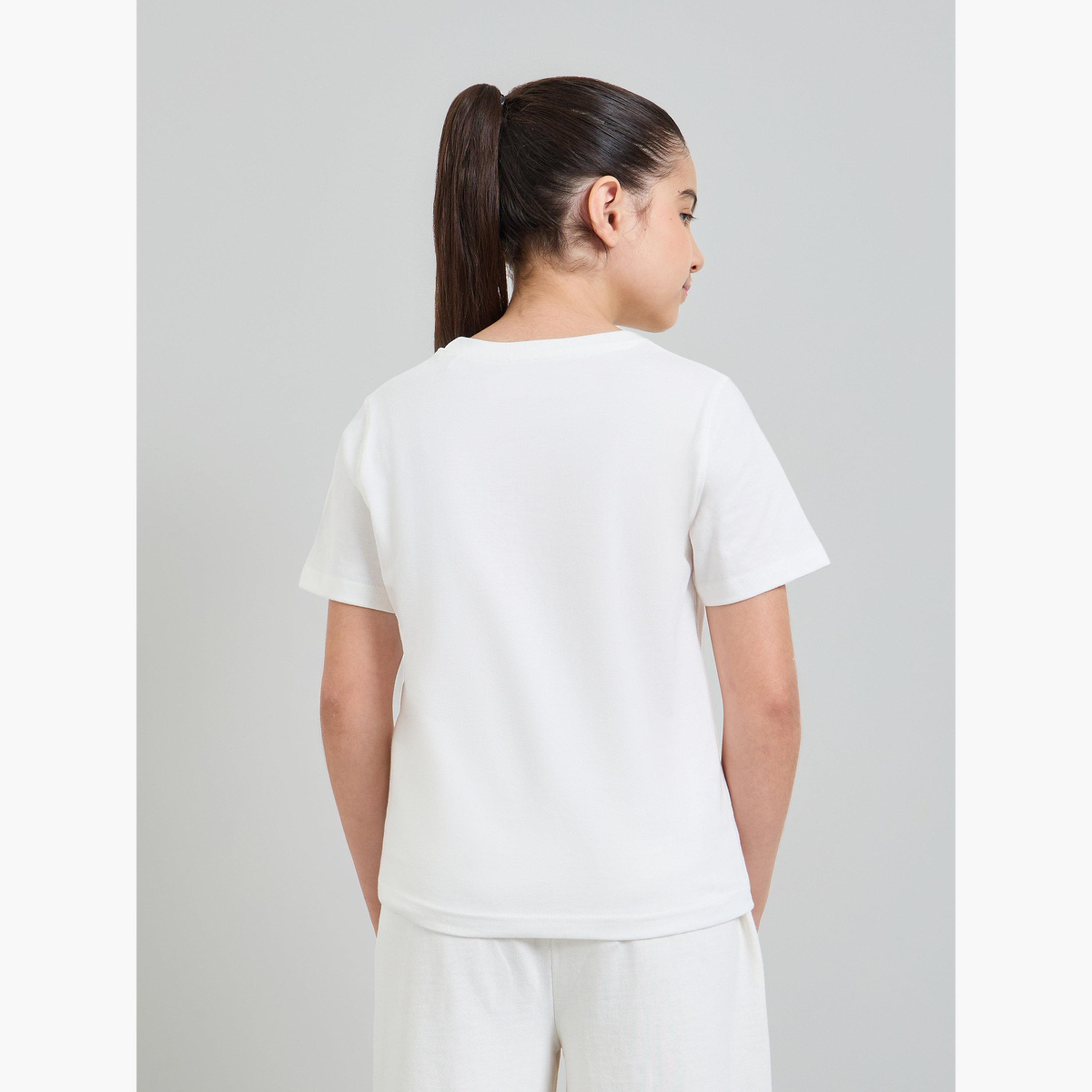 ستايلي - عبوة من قطعتين - تيشيرت قطني سادة للجنسين-girls-clothing-tshirts-image-5
