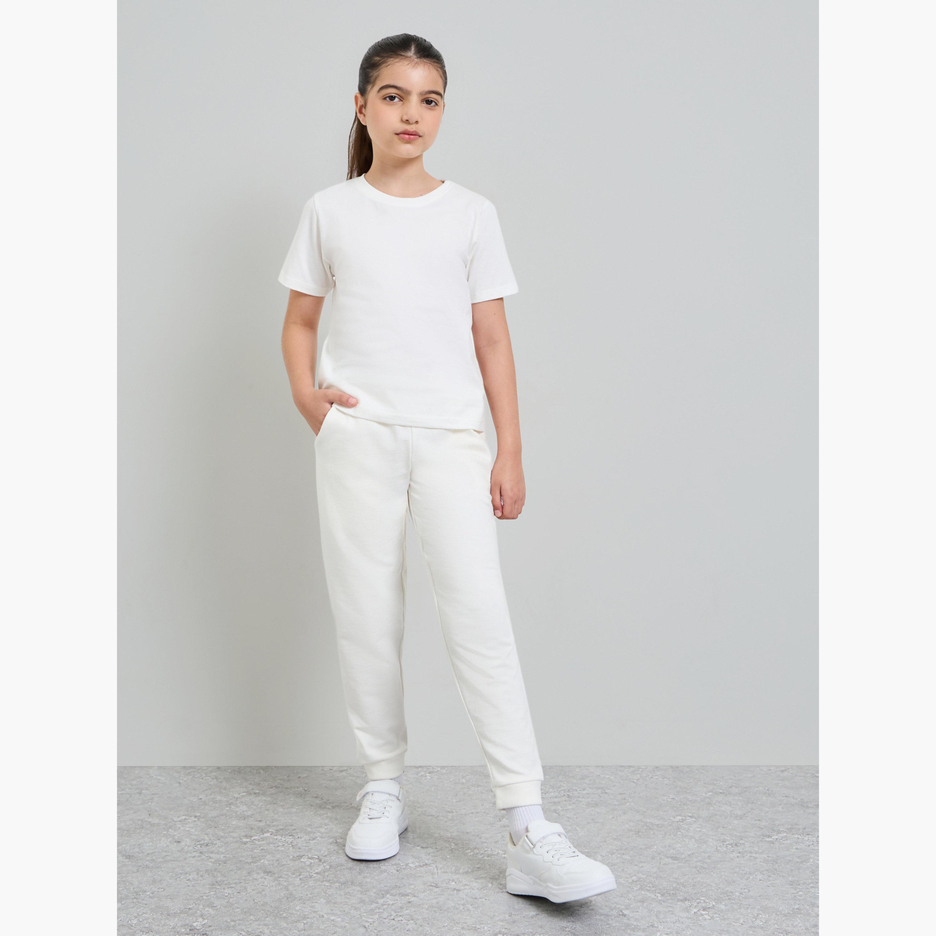 ستايلي - عبوة من قطعتين - تيشيرت قطني سادة للجنسين-girls-clothing-tshirts-image-3