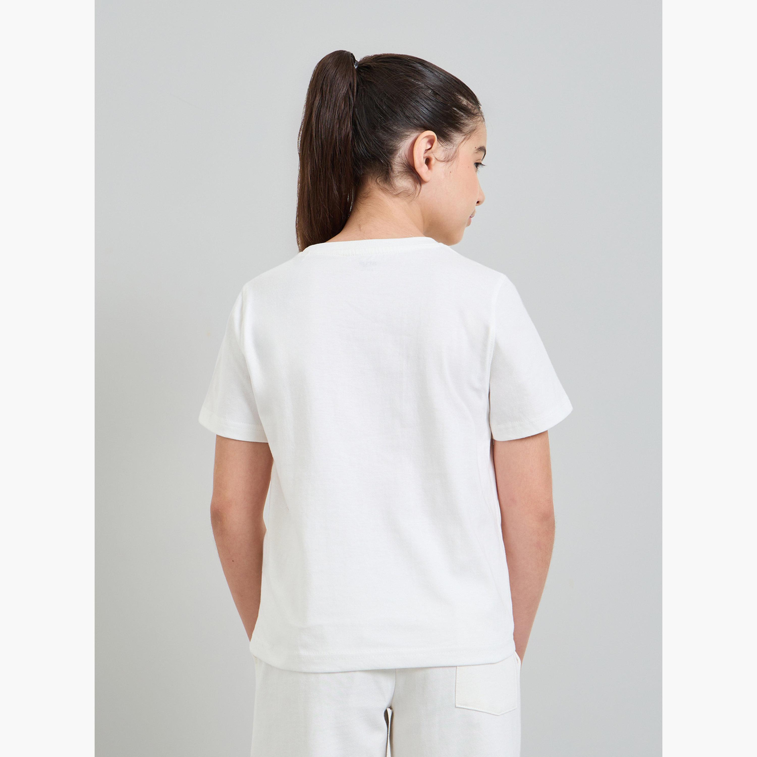ستايلي - عبوة من قطعتين - تيشيرت قطني سادة للجنسين-girls-clothing-tshirts-image-5