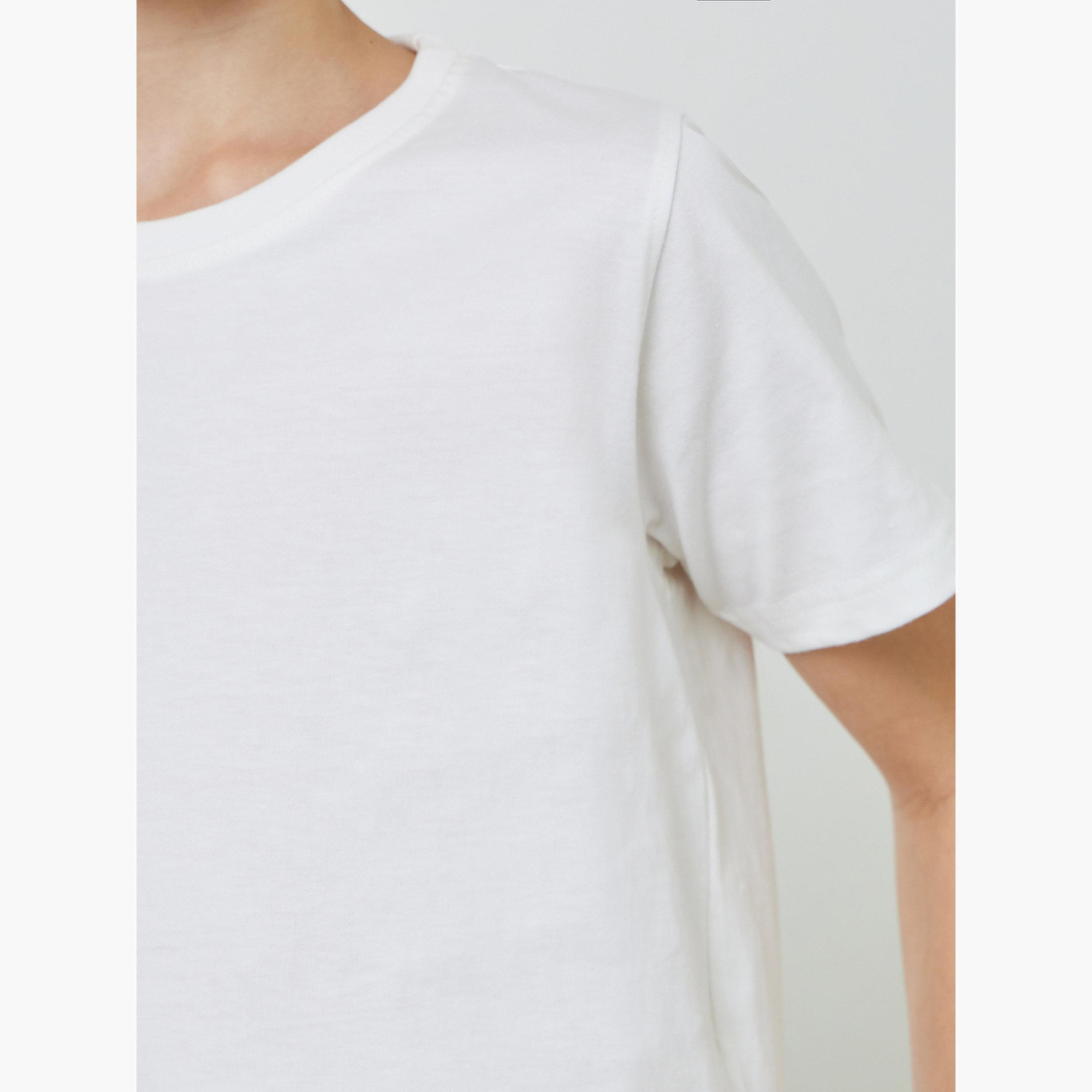 Styli Pack of 2 - Teen Unisex Solid Cotton T-Shirt-girls-clothing-tshirts-image-6