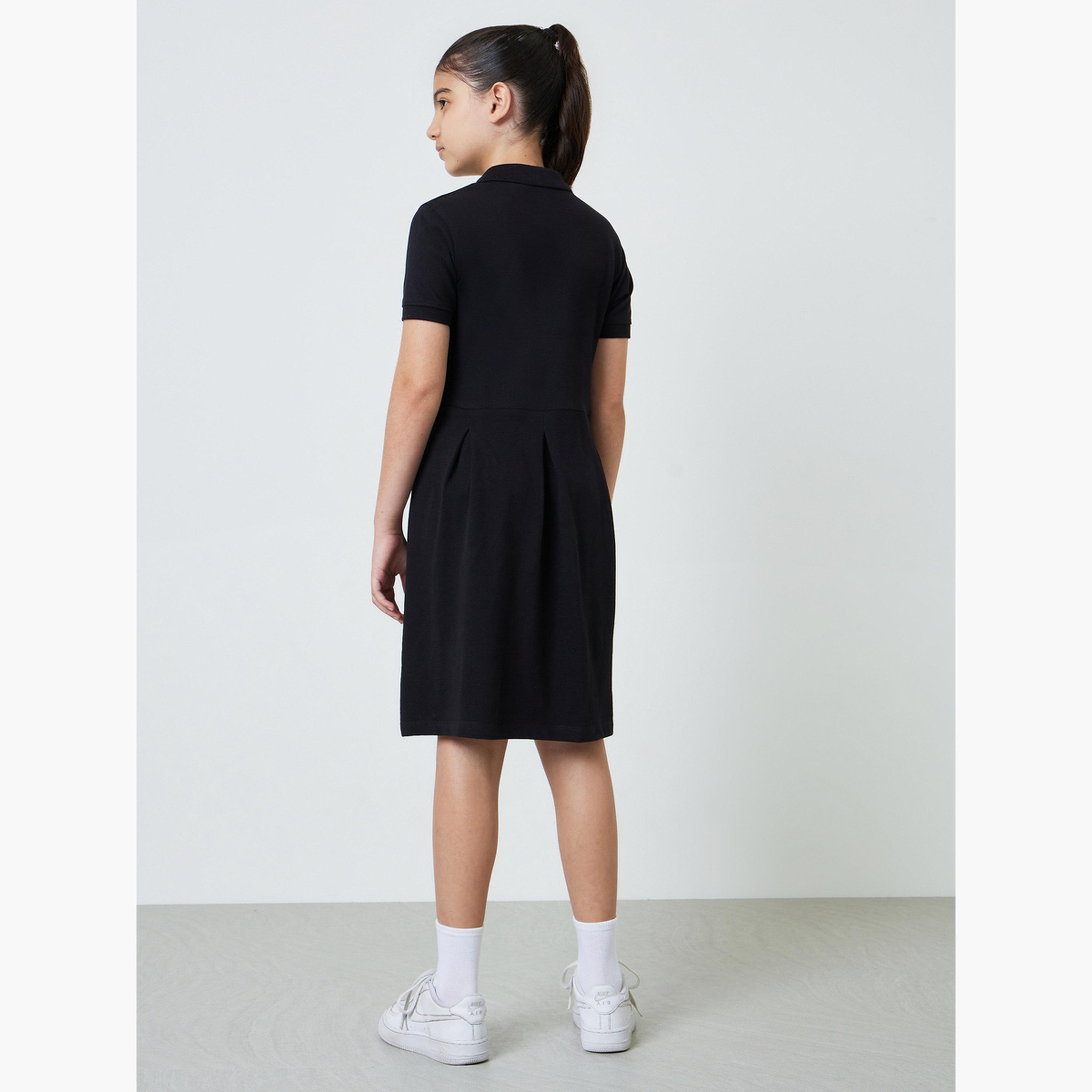 ستايلي - فستان تيشيرت قطني للفتيات المراهقات بحافة واسعة-girls-clothing-dressesandjumpsuits-image-3