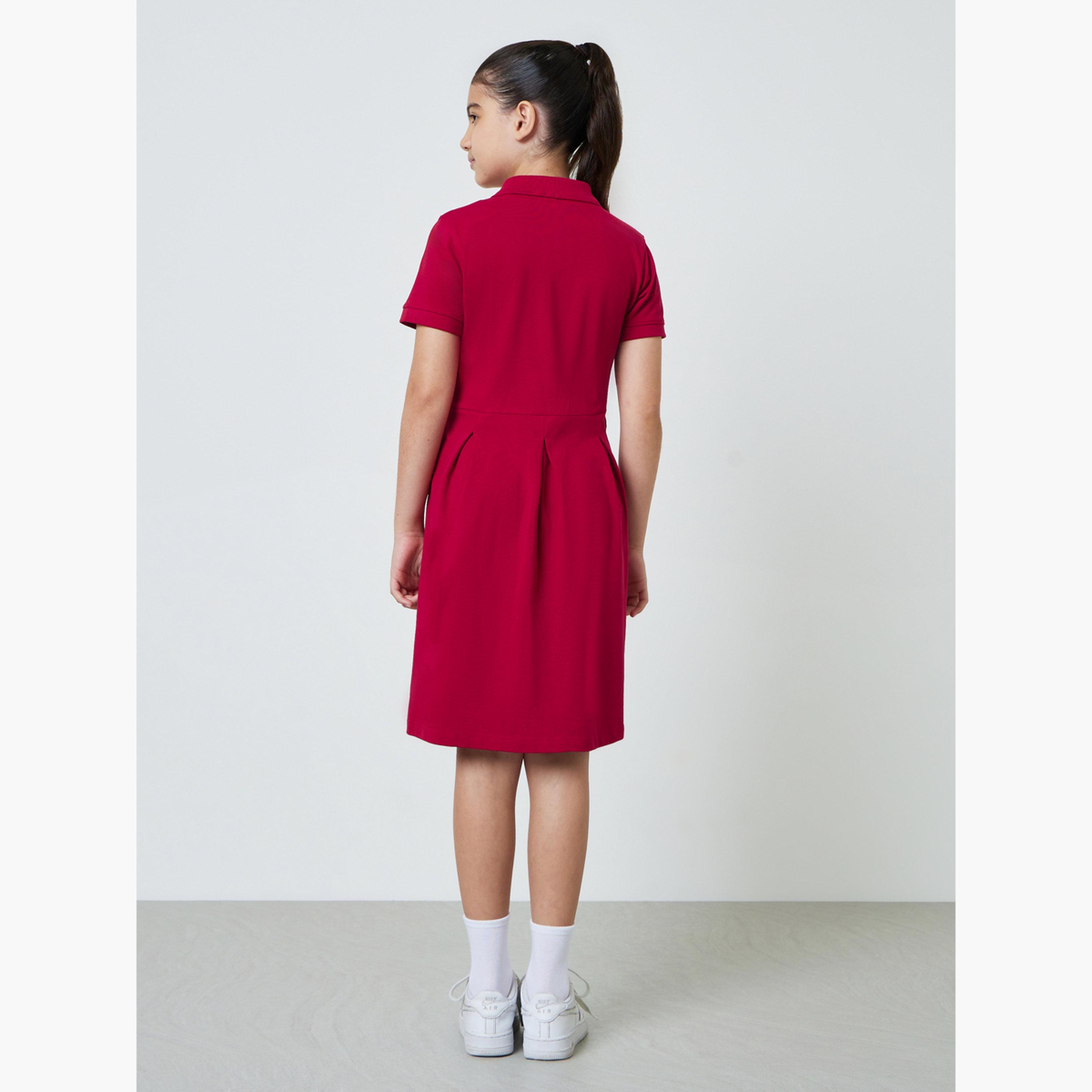 ستايلي - فستان تيشيرت قطني للفتيات المراهقات بحافة واسعة-girls-clothing-dressesandjumpsuits-image-3
